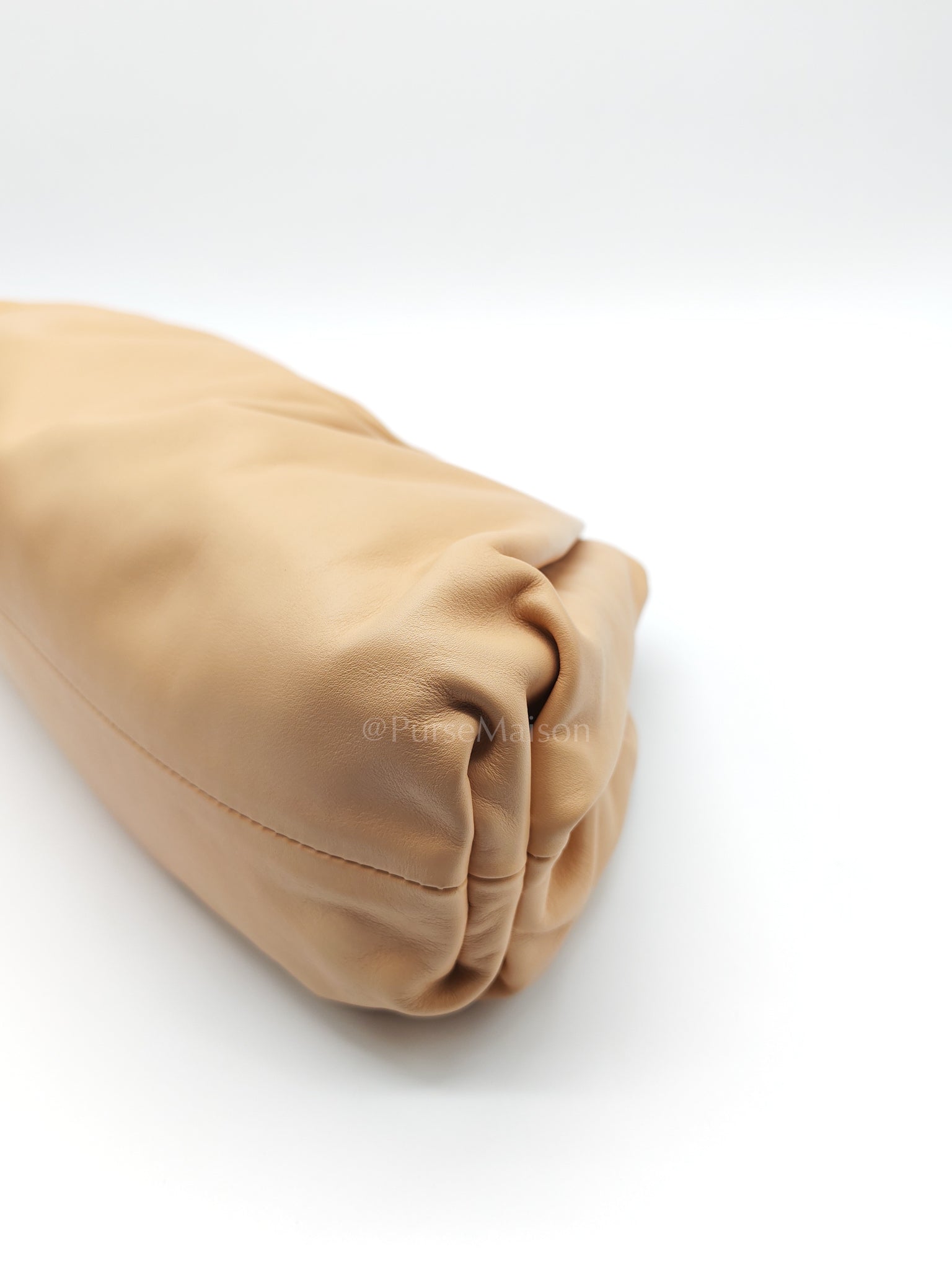 The Pouch Clutch in Beige Smooth Calfskin Leather | Purse Maison Luxury Bags Shop