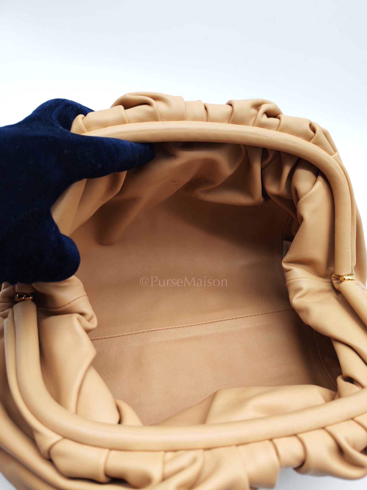 The Pouch Clutch in Beige Smooth Calfskin Leather | Purse Maison Luxury Bags Shop