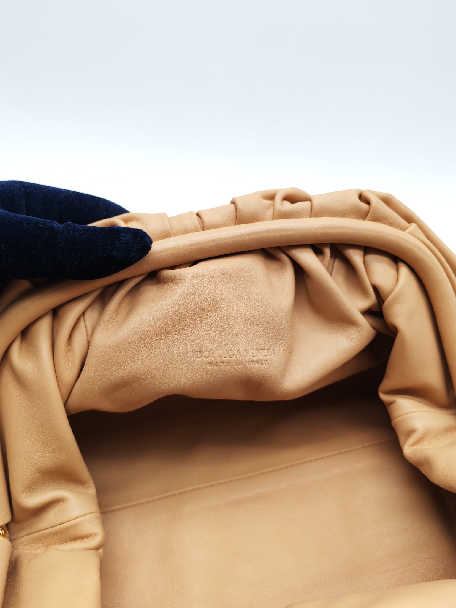 The Pouch Clutch in Beige Smooth Calfskin Leather | Purse Maison Luxury Bags Shop