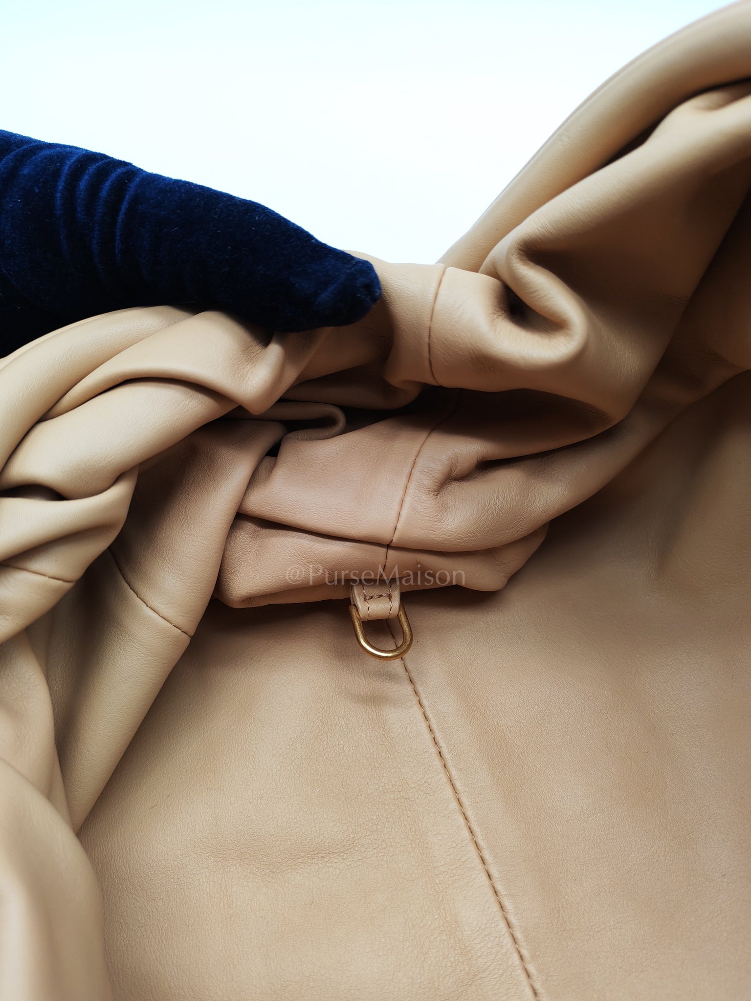 The Pouch Clutch in Beige Smooth Calfskin Leather | Purse Maison Luxury Bags Shop