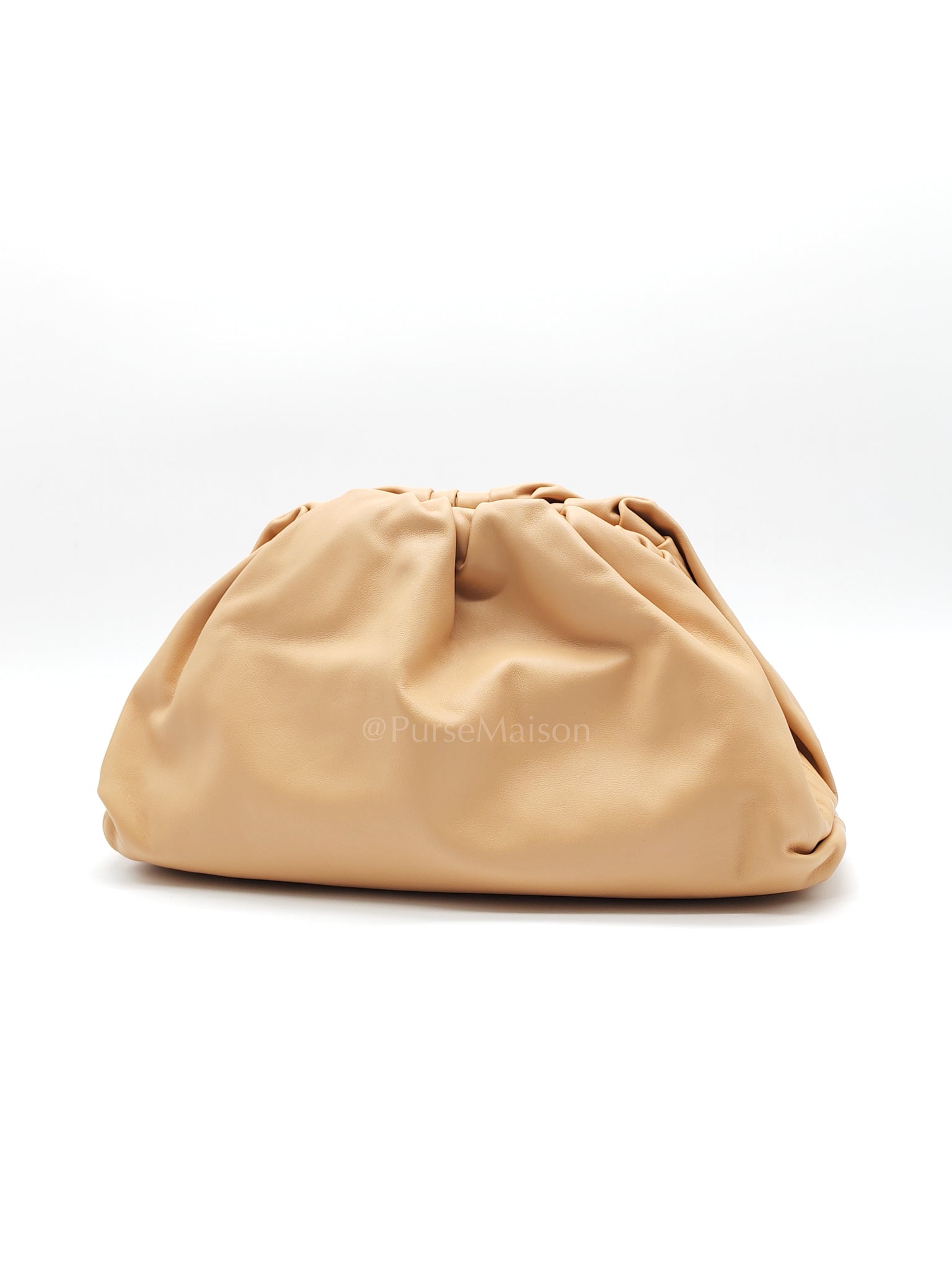 The Pouch Clutch in Beige Smooth Calfskin Leather | Purse Maison Luxury Bags Shop