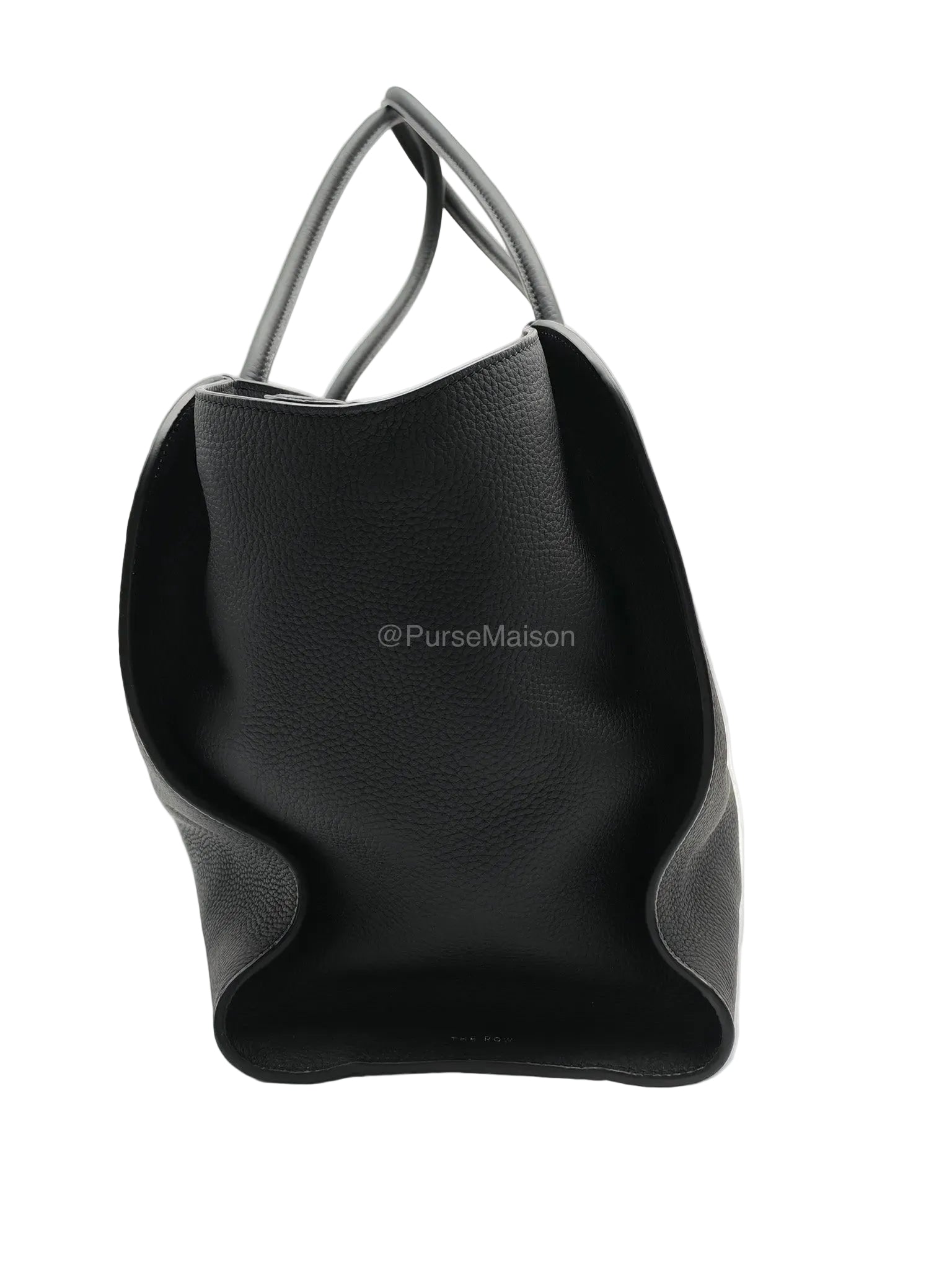 The Row Marlo 17 Tote Bag in Black Grained Calfskin Leather | Purse Maison Luxury Bags Shop