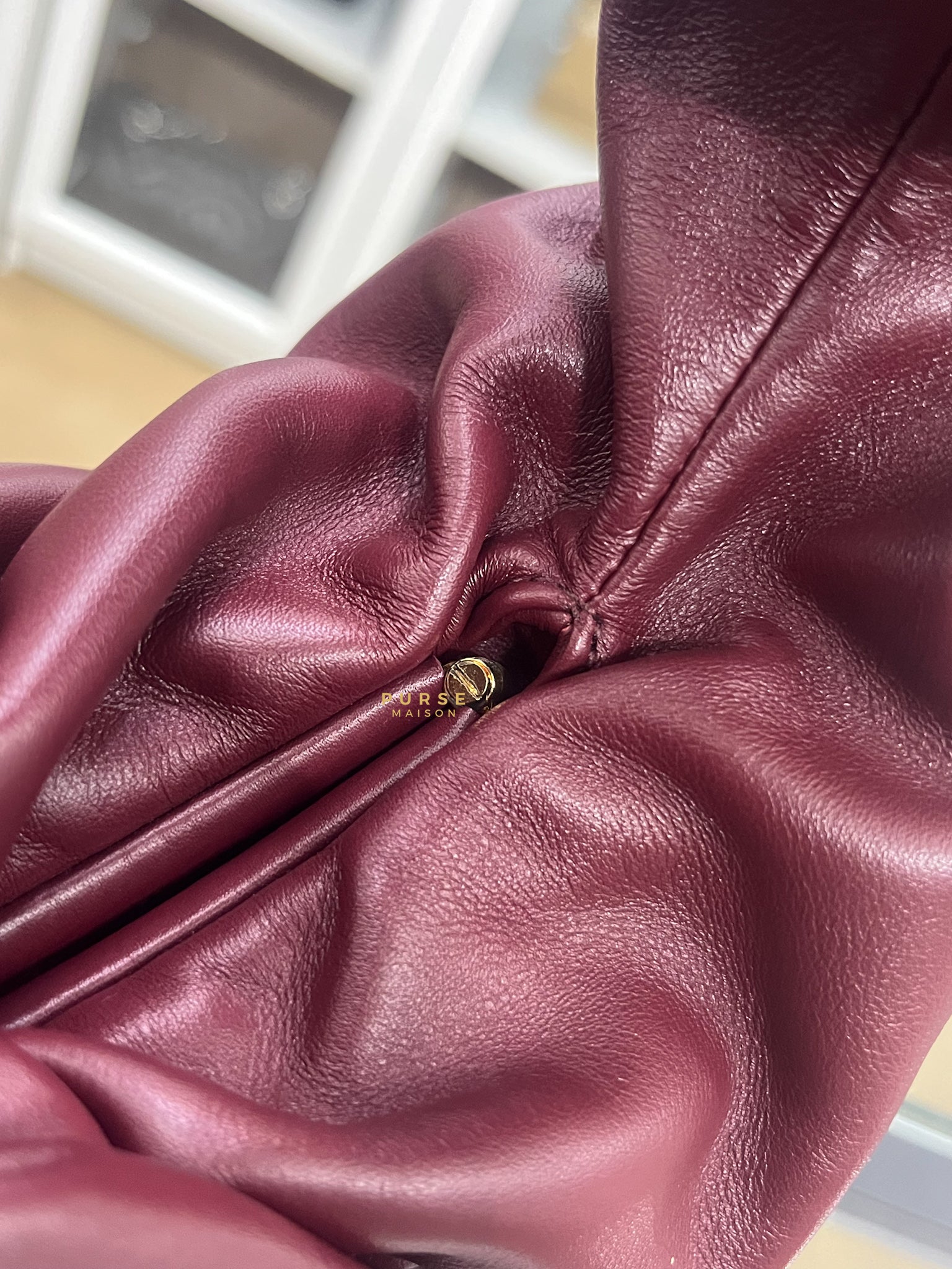 The Shoulder Hobo Bag Maroon | Purse Maison Luxury Bags Shop