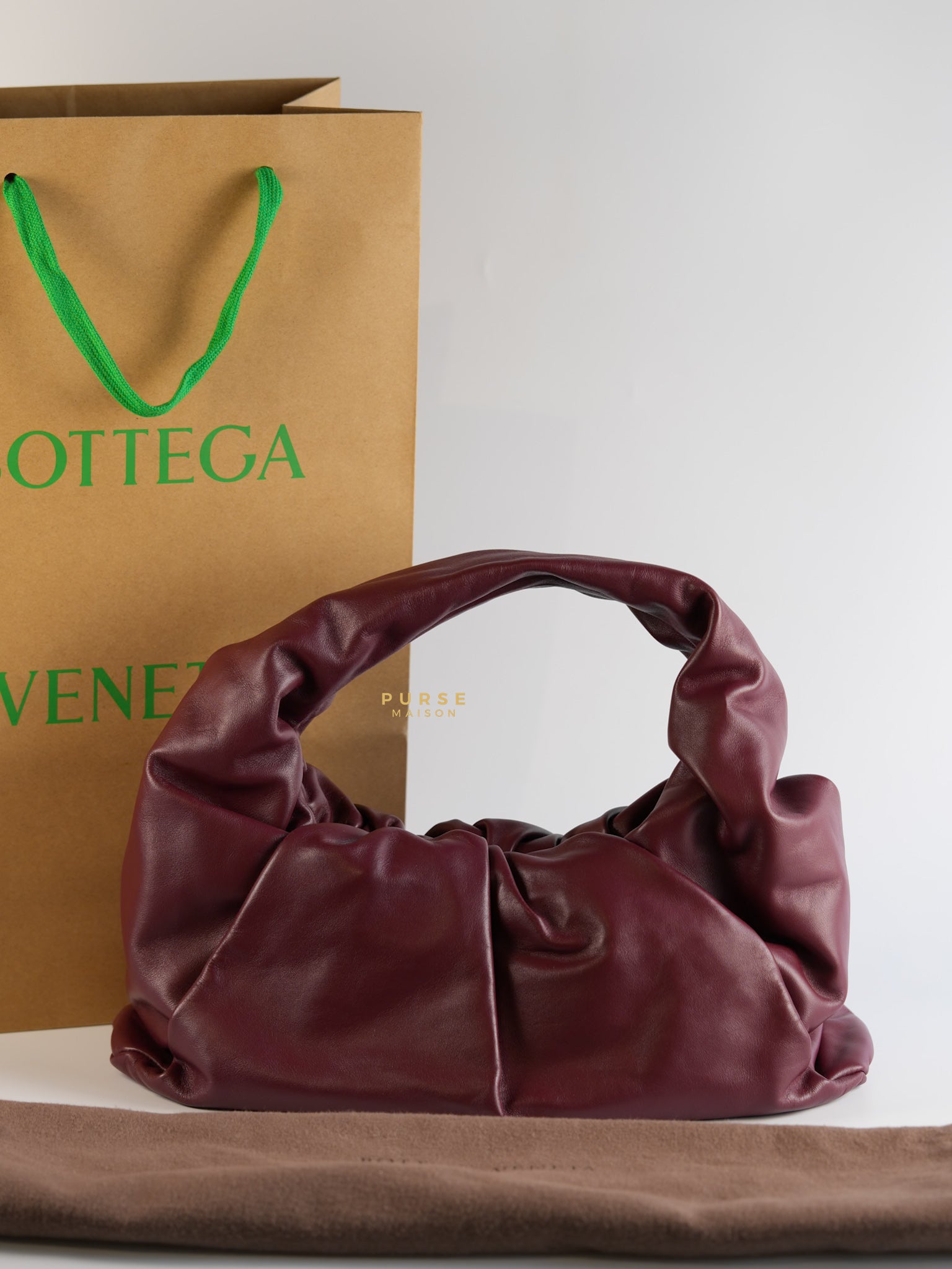 The Shoulder Hobo Bag Maroon | Purse Maison Luxury Bags Shop