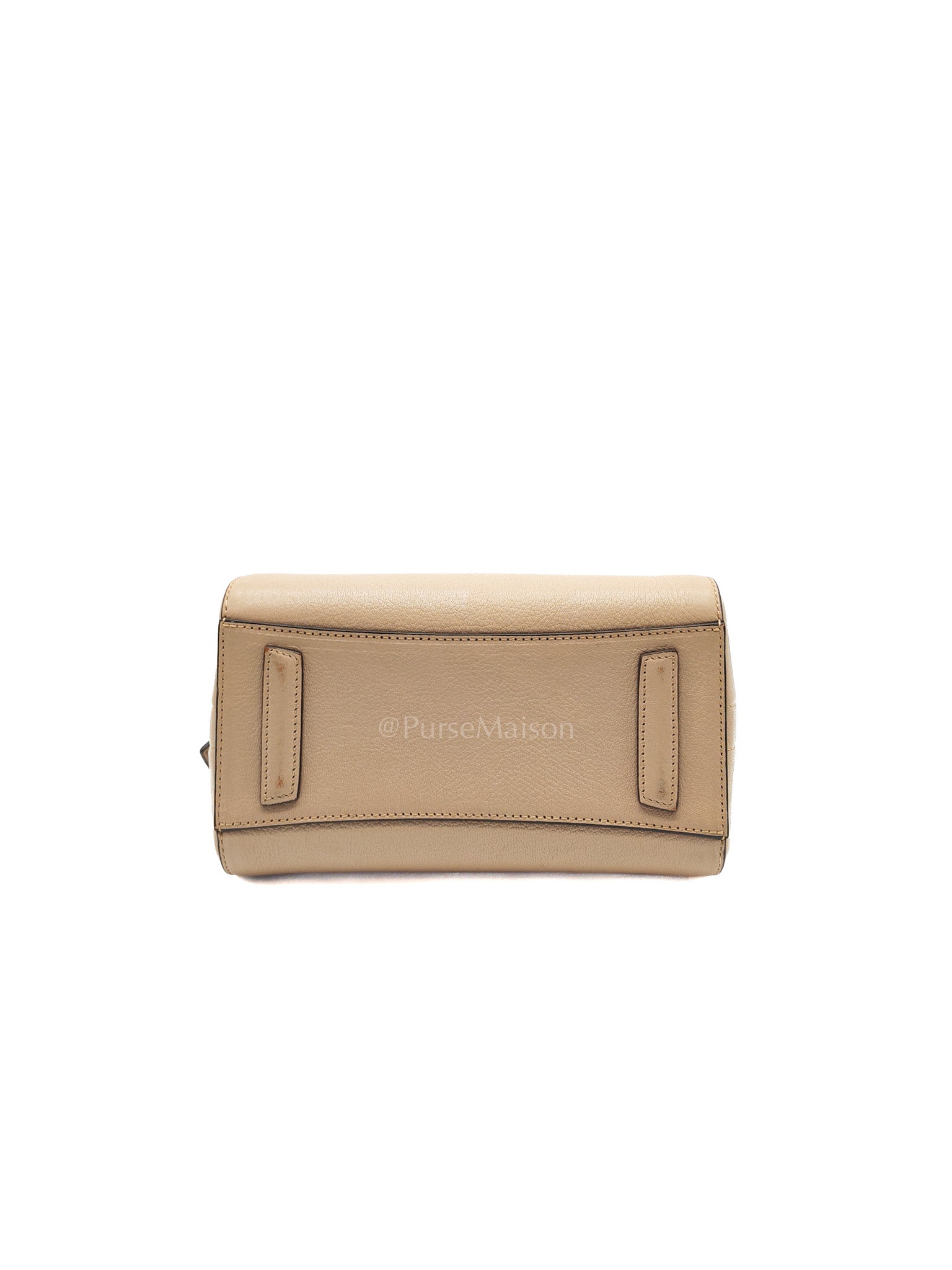 Antigona Mini In Nude Goatskin Leather & Silver Hardware
