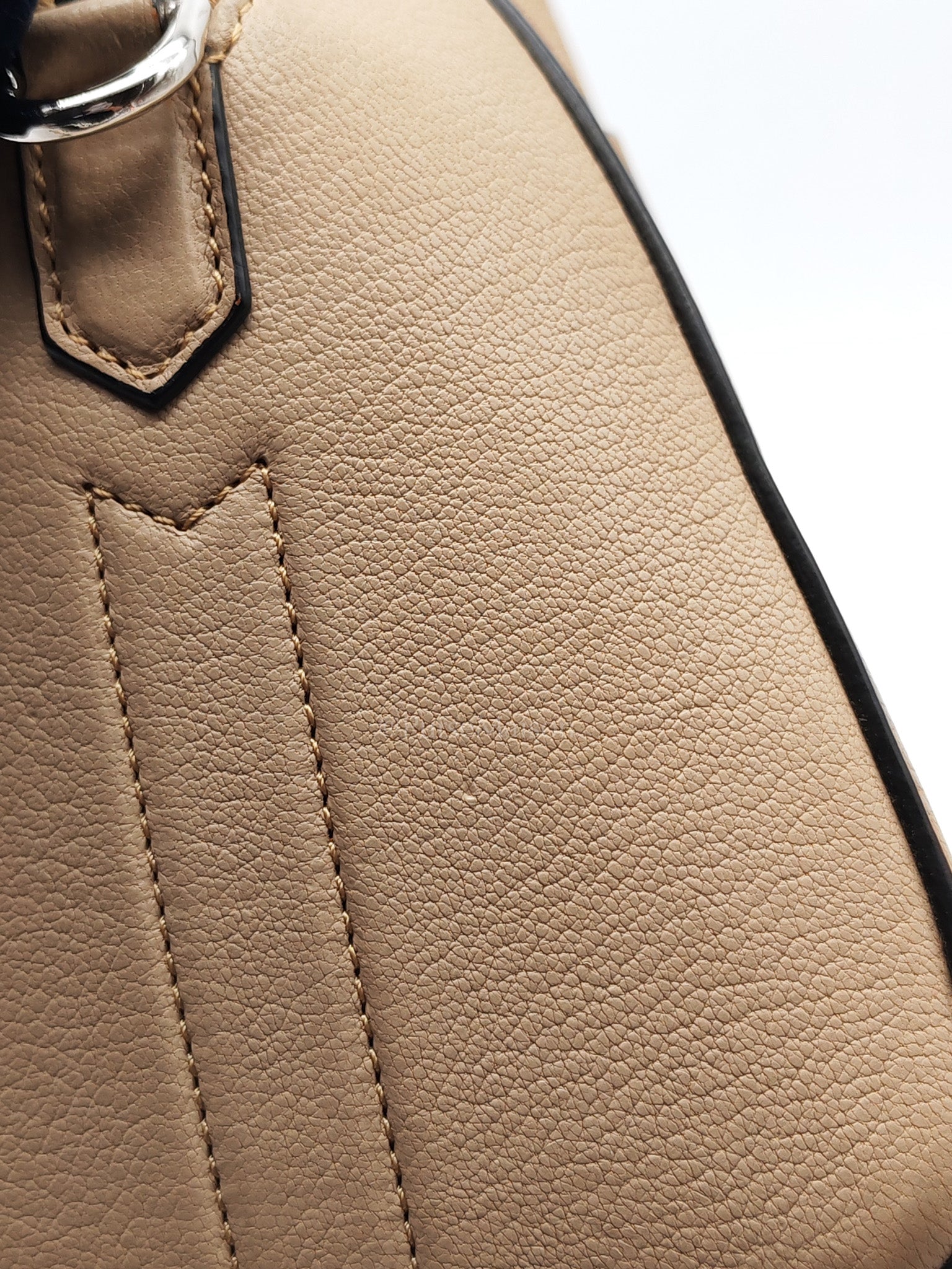 Antigona Mini In Nude Goatskin Leather & Silver Hardware