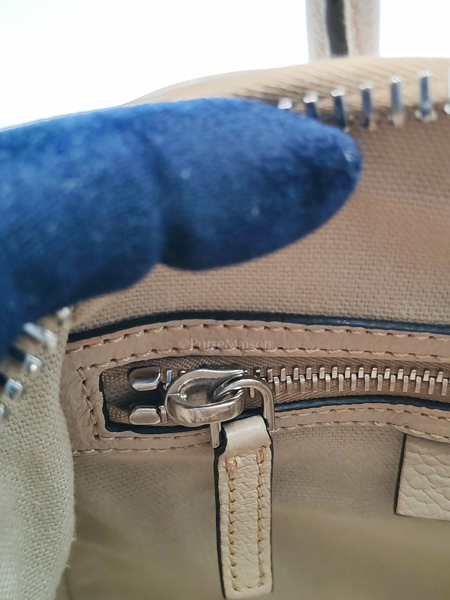 Antigona Mini In Nude Goatskin Leather & Silver Hardware