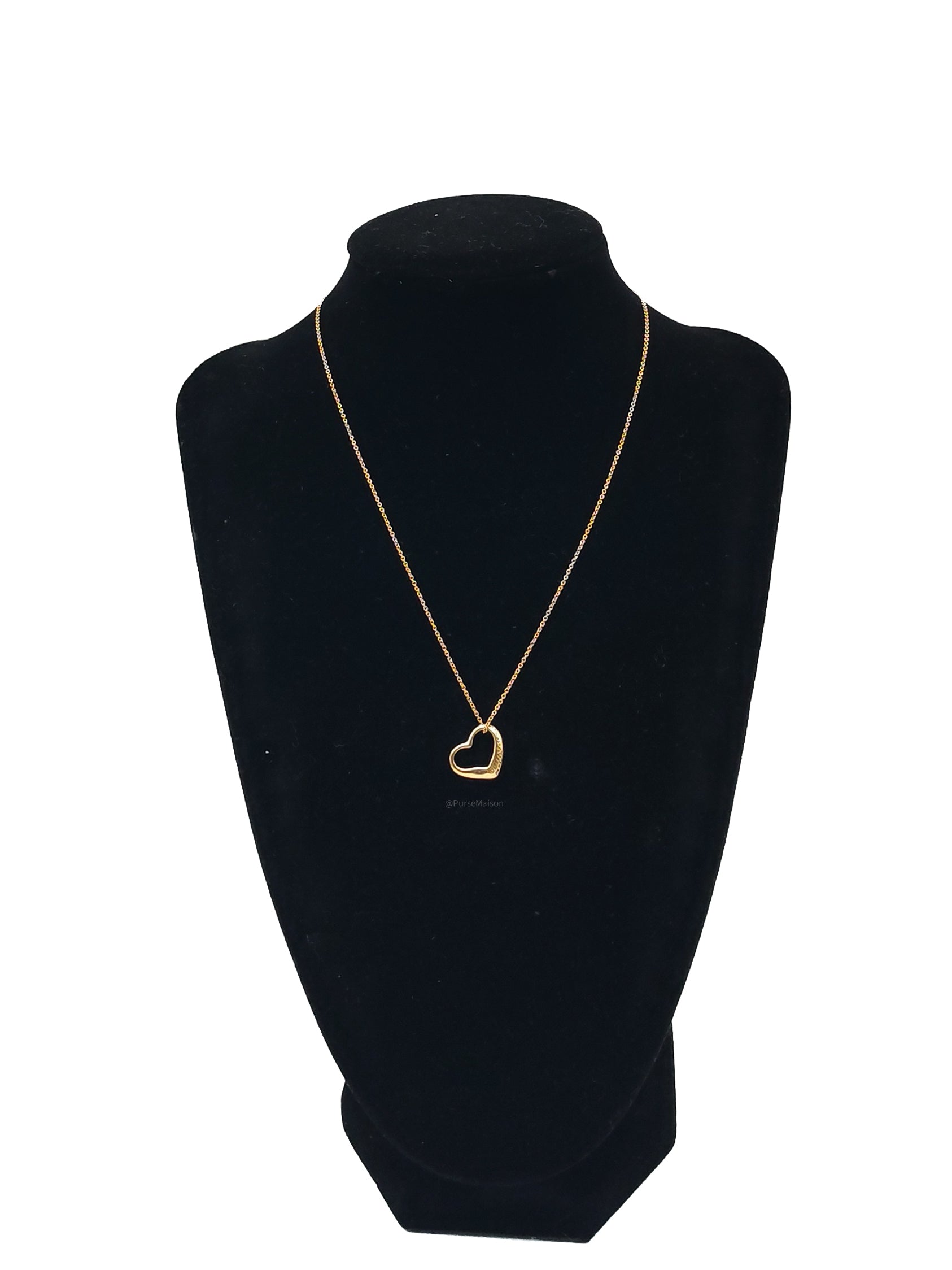 Tiffany & Co. Elsa Peretti Open Heart Pendant in 18K Yellow Gold | Purse Maison Luxury Bags Shop