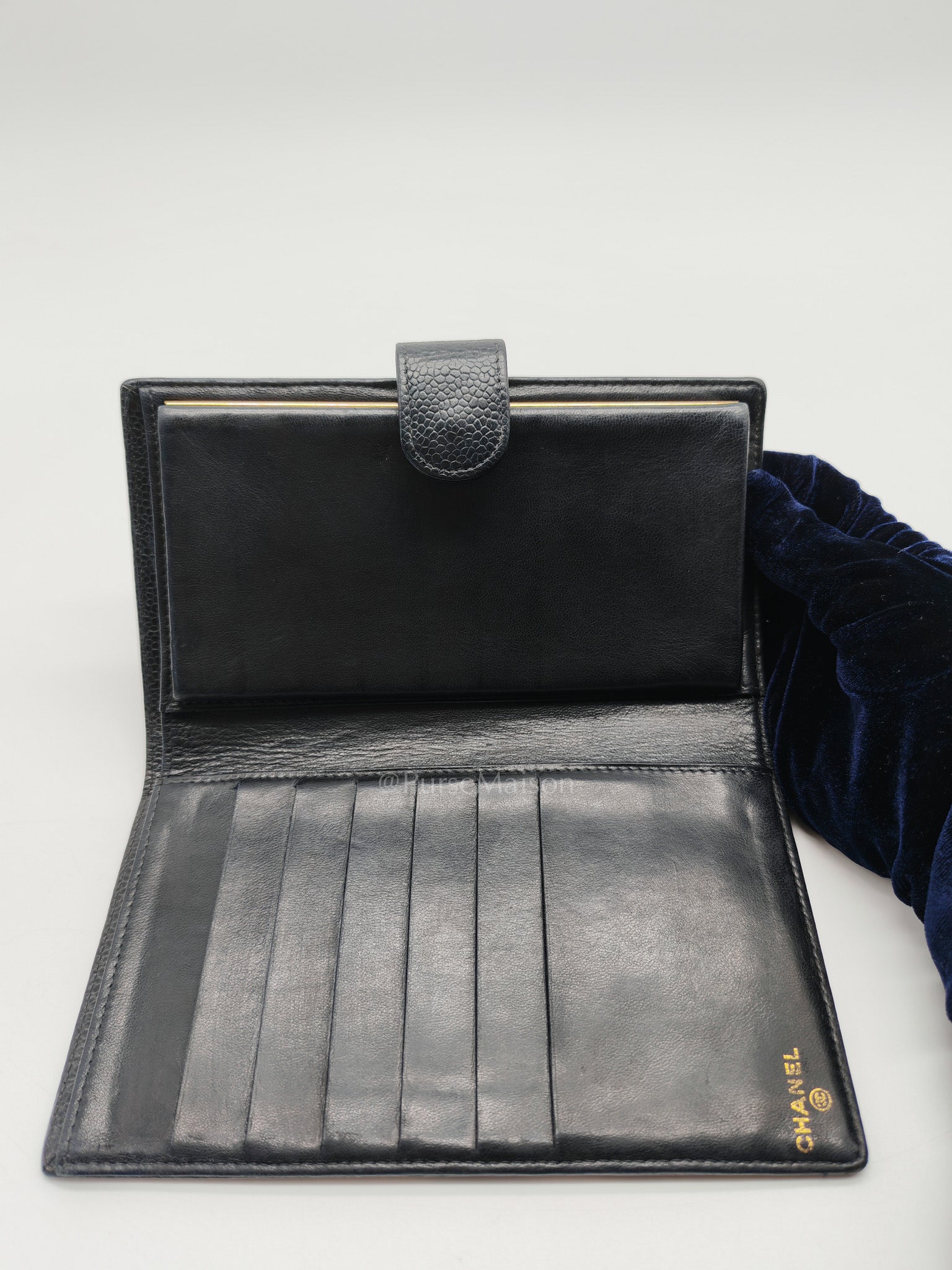 Timeless CC French Wallet in Black Caviar Leather Series 6 | Purse Maison Luxury Bags Shop