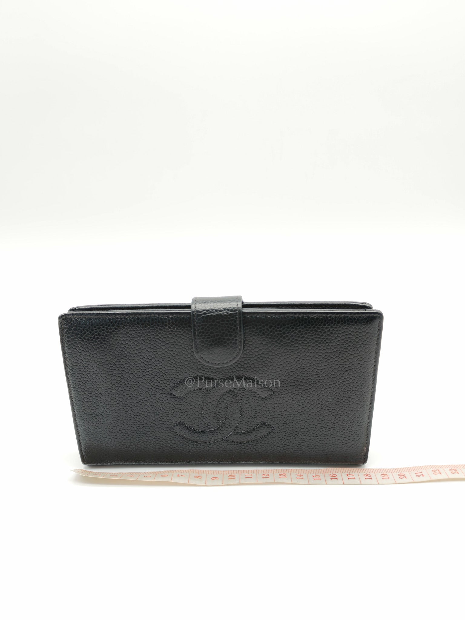 Timeless CC French Wallet in Black Caviar Leather Series 6 | Purse Maison Luxury Bags Shop