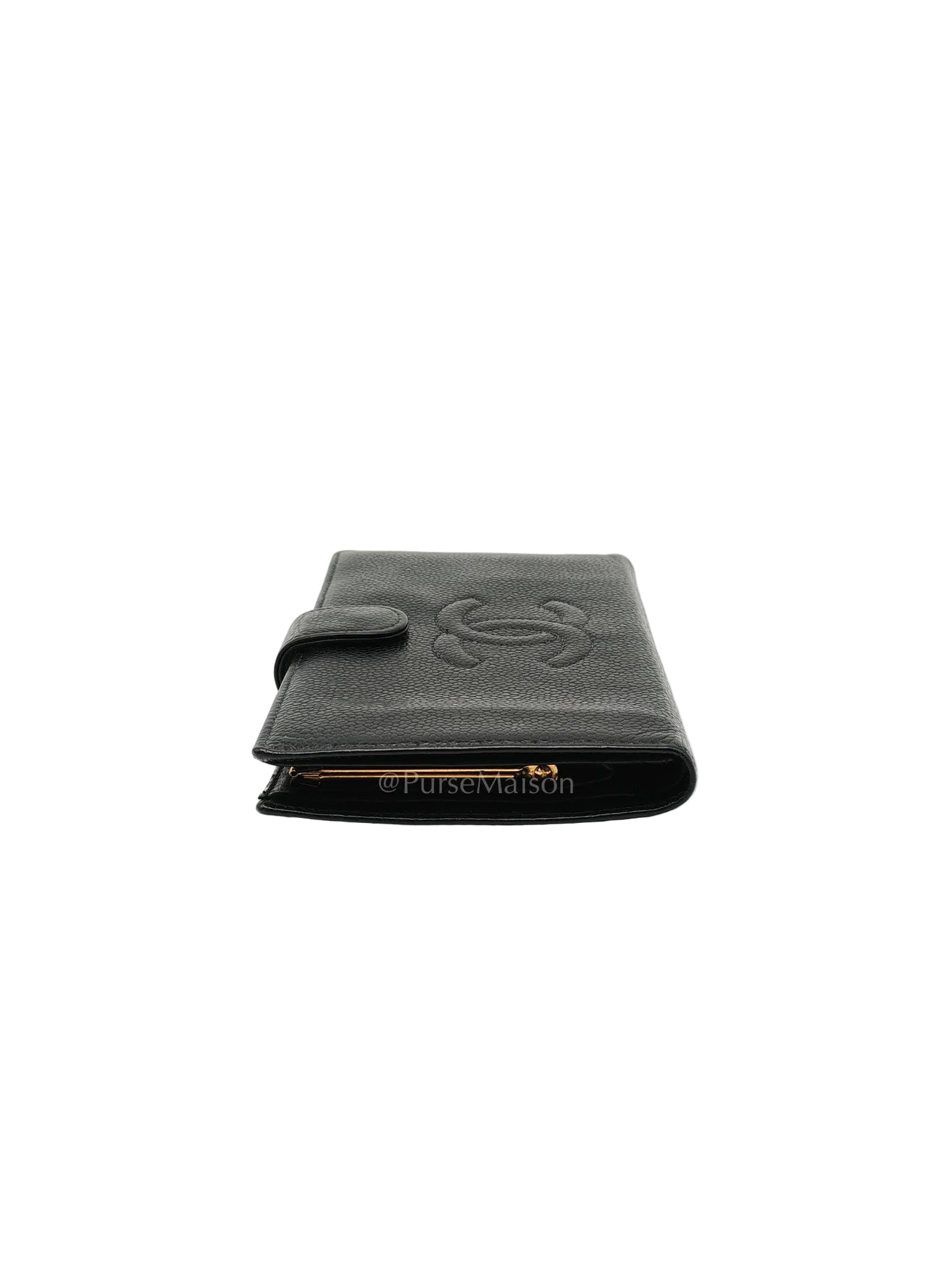 Timeless CC French Wallet in Black Caviar Leather Series 6 | Purse Maison Luxury Bags Shop