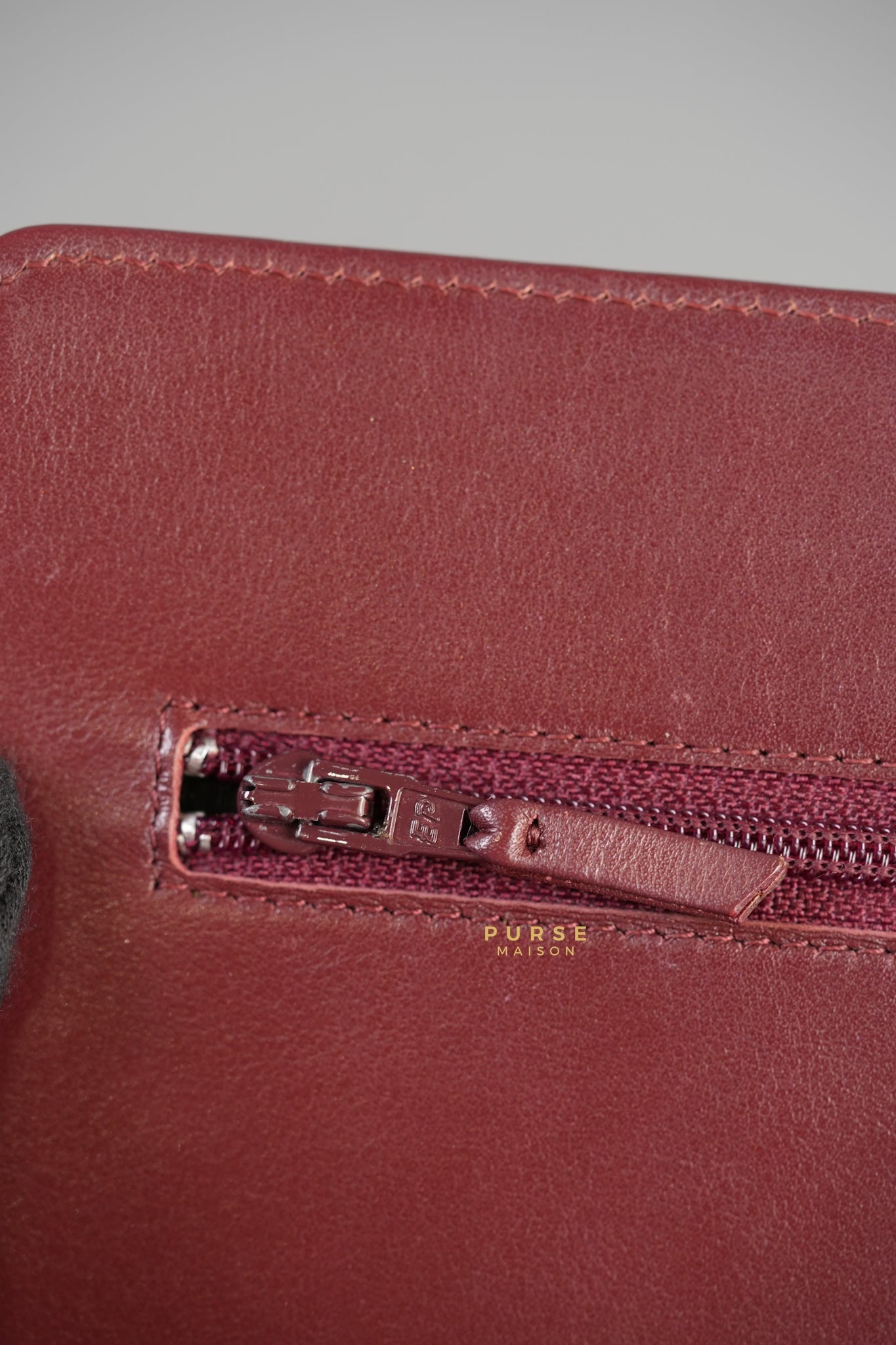 CC Wallet on Chain in Red Caviar Leather and Silver Hardware Series 16 | Purse Maison Luxury Bags Shop