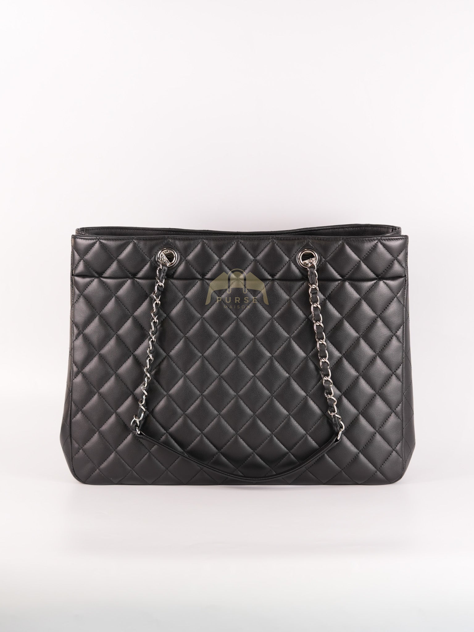 Timeless Classic Tote Bag in Black Quilted Calfskin Leather and Silver Hardware Series 21 | Purse Maison Luxury Bags Shop