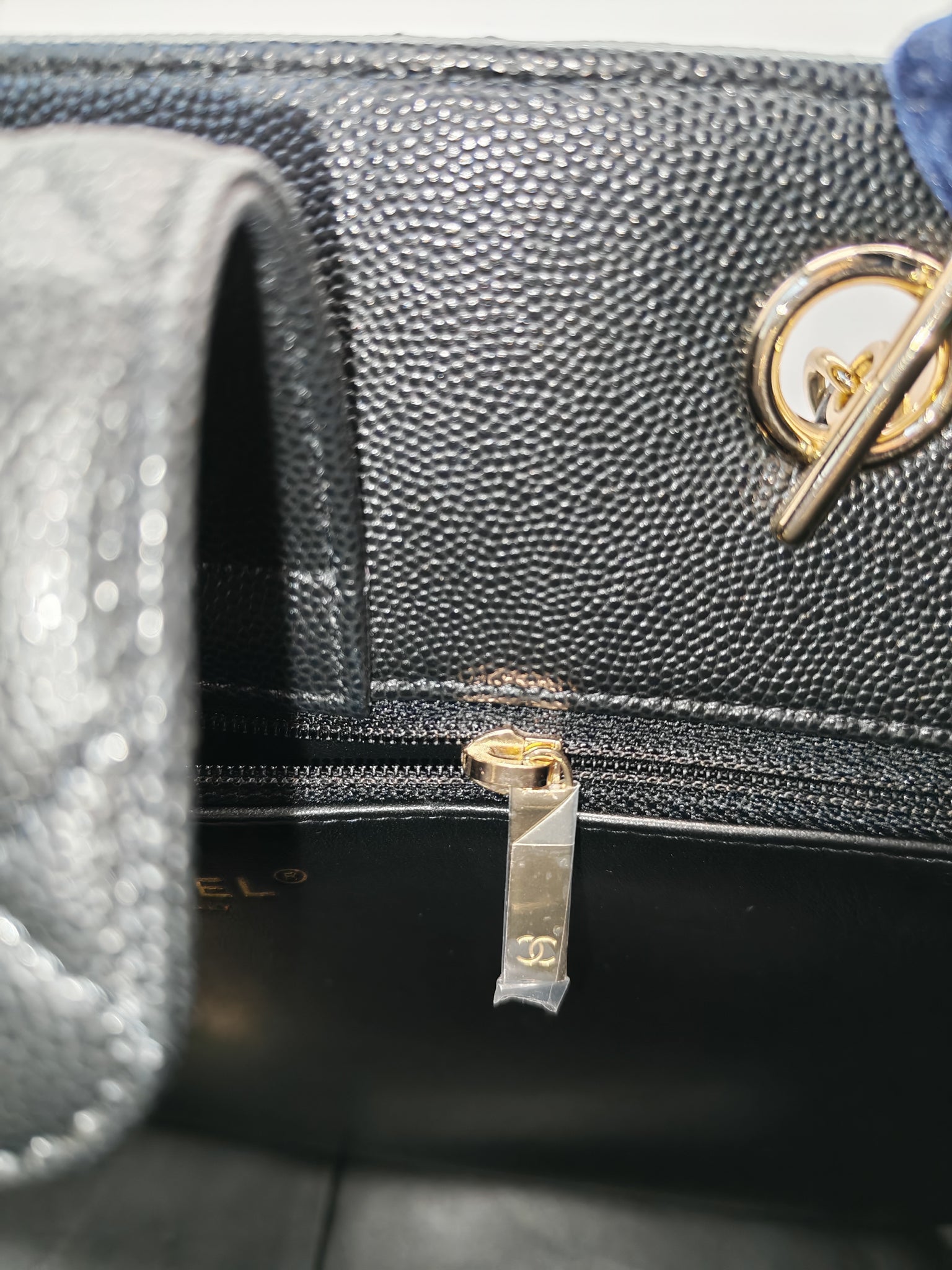 Timeless Classic Tote in Black Quilted Caviar Leather and Light Gold Hardware (Microchip) | Purse Maison Luxury Bags Shop