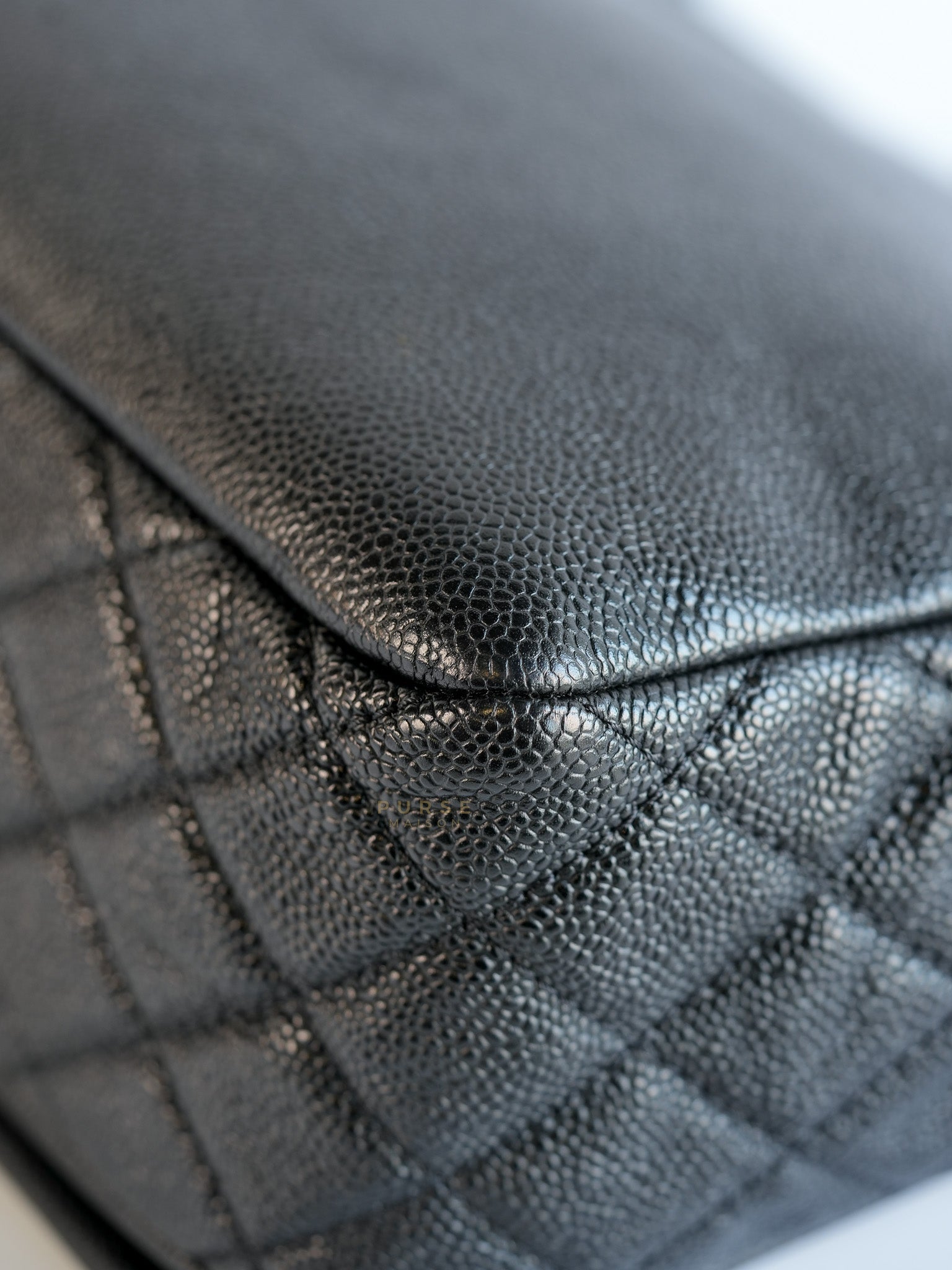 Timeless Flap Jumbo in Caviar Leather and Silver Hardware Series 15 | Purse Maison Luxury Bags Shop