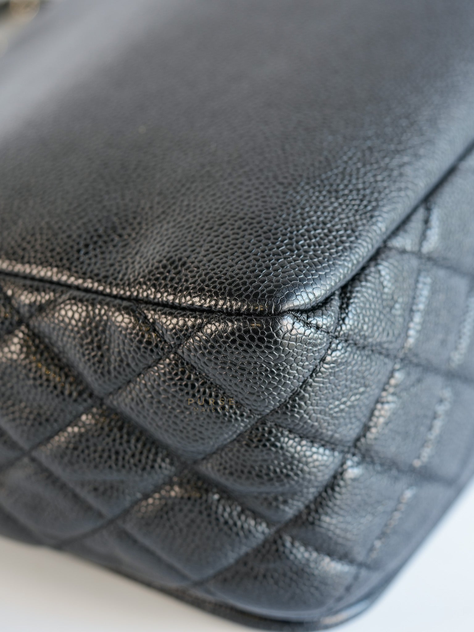 Timeless Flap Jumbo in Caviar Leather and Silver Hardware Series 15 | Purse Maison Luxury Bags Shop