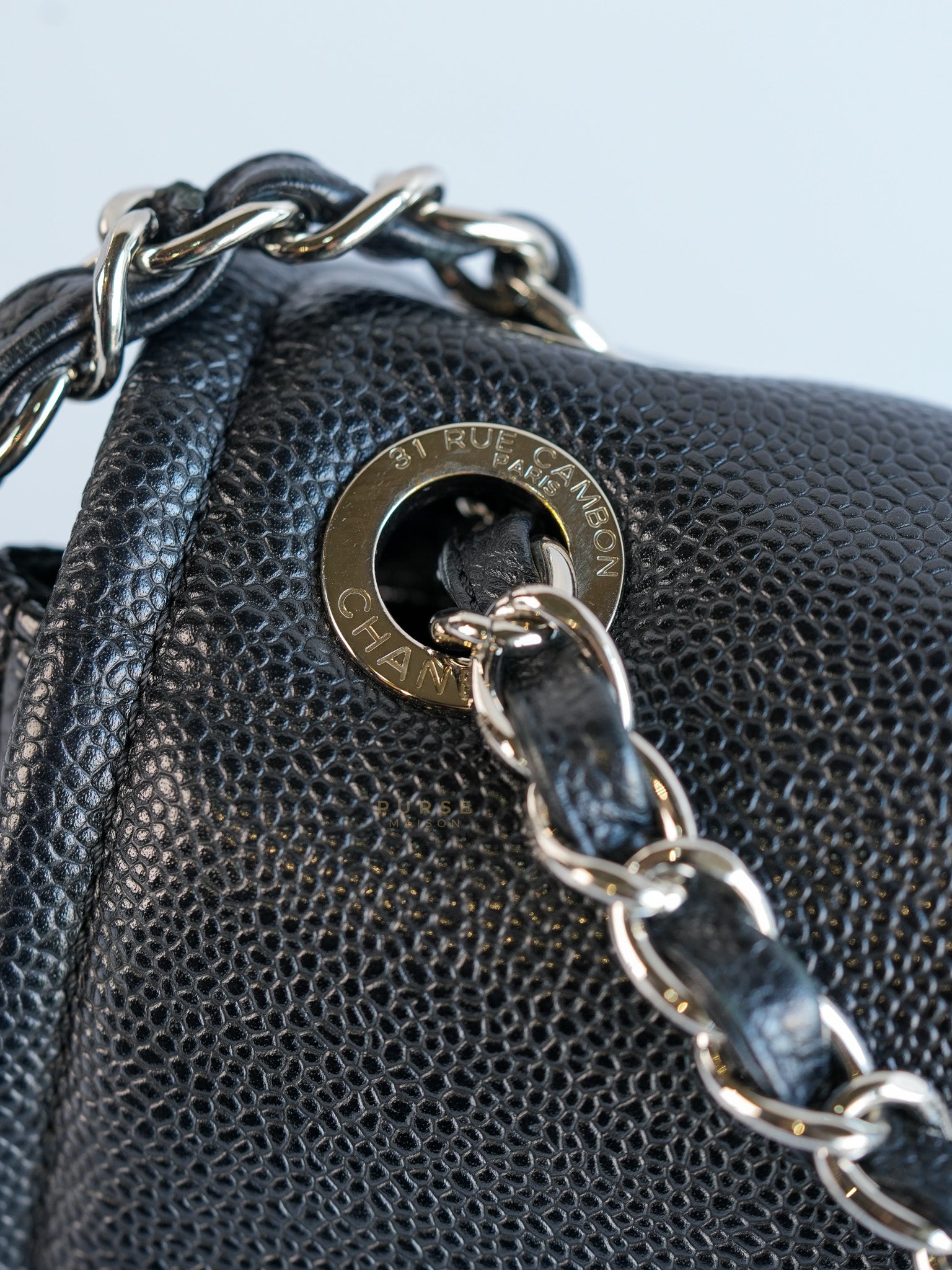 Timeless Flap Jumbo in Caviar Leather and Silver Hardware Series 15 | Purse Maison Luxury Bags Shop