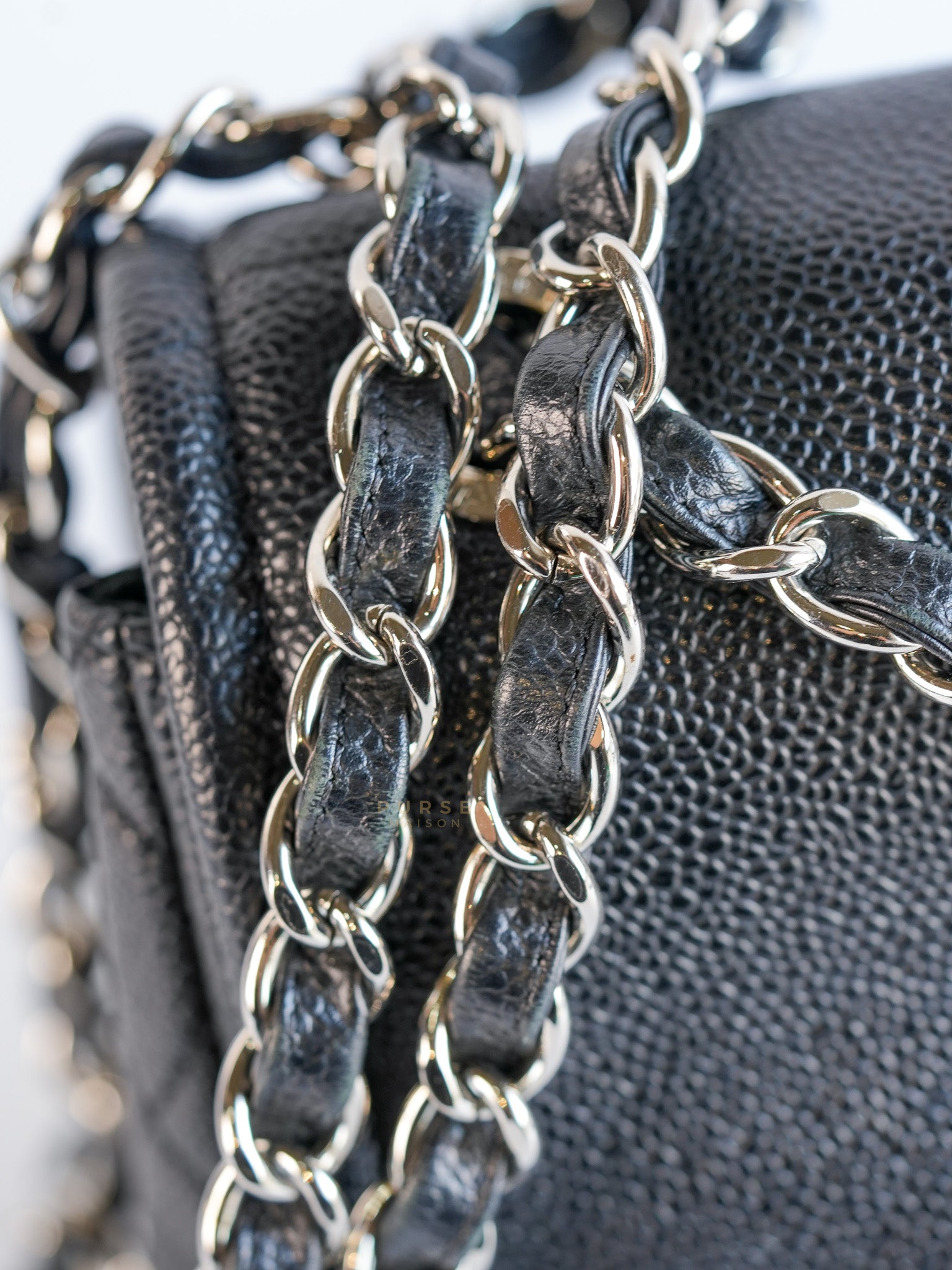 Timeless Flap Jumbo in Caviar Leather and Silver Hardware Series 15 | Purse Maison Luxury Bags Shop