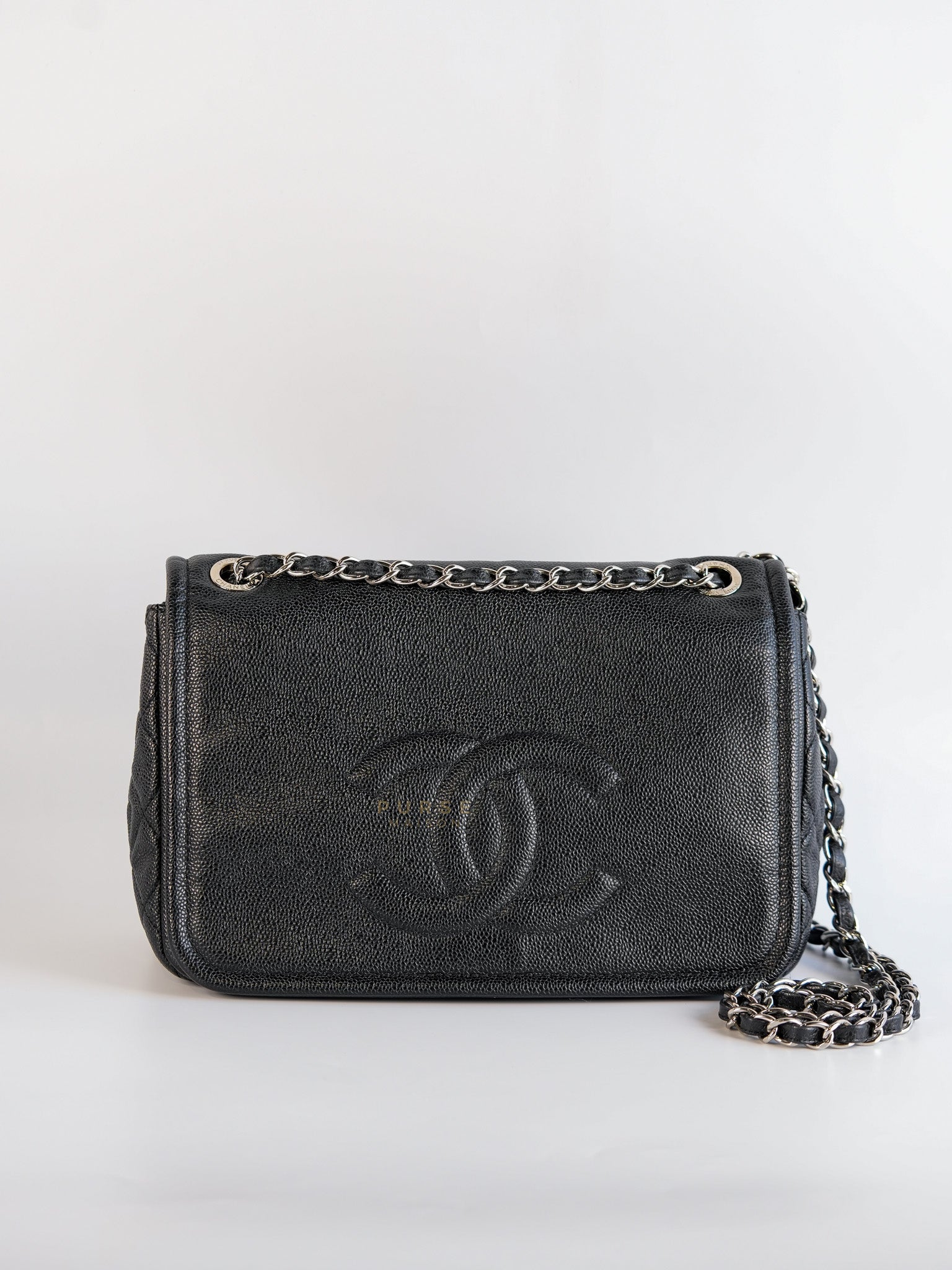 Timeless Flap Jumbo in Caviar Leather and Silver Hardware Series 15 | Purse Maison Luxury Bags Shop