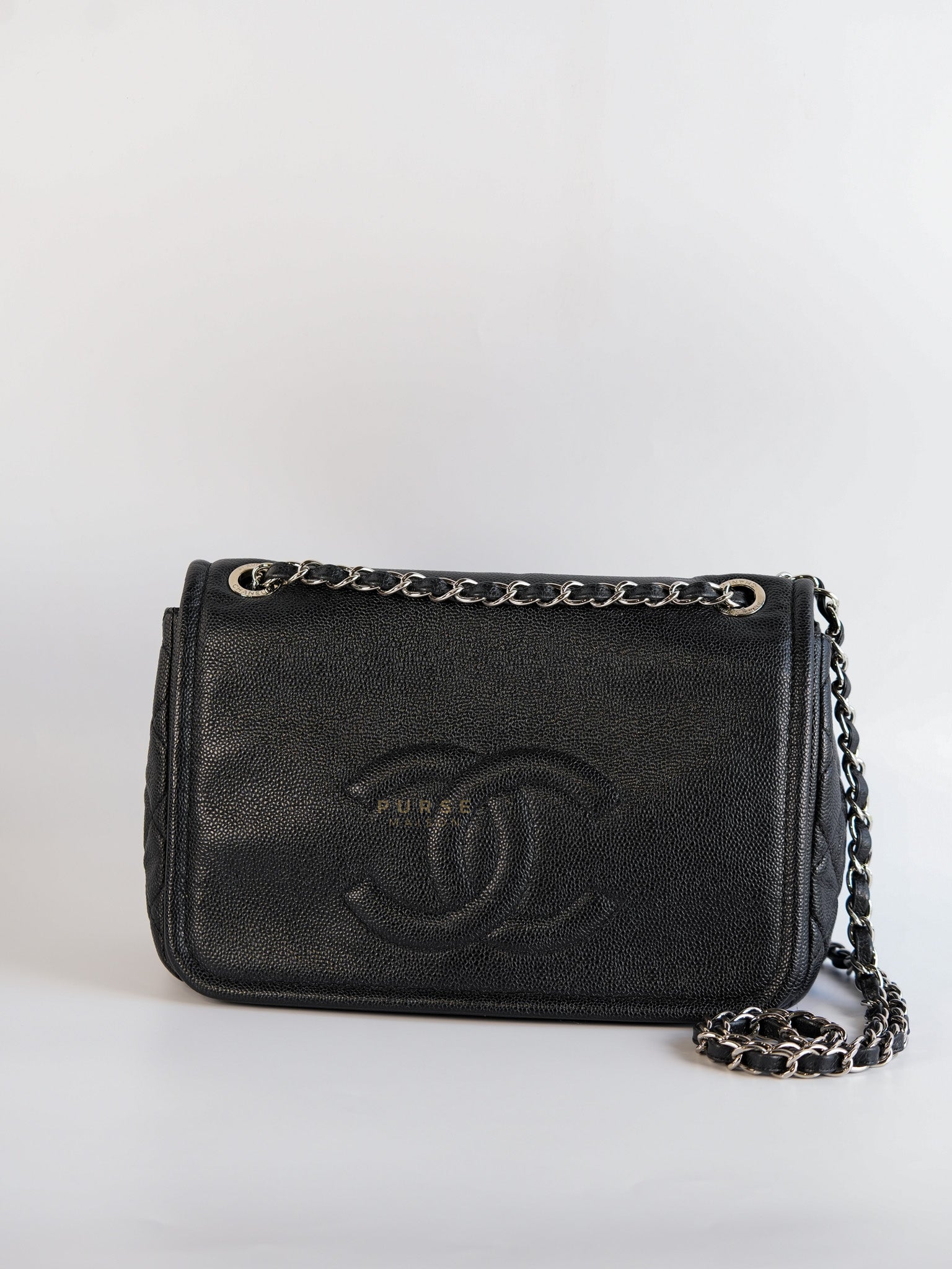 Timeless Flap Jumbo in Caviar Leather and Silver Hardware Series 15 | Purse Maison Luxury Bags Shop