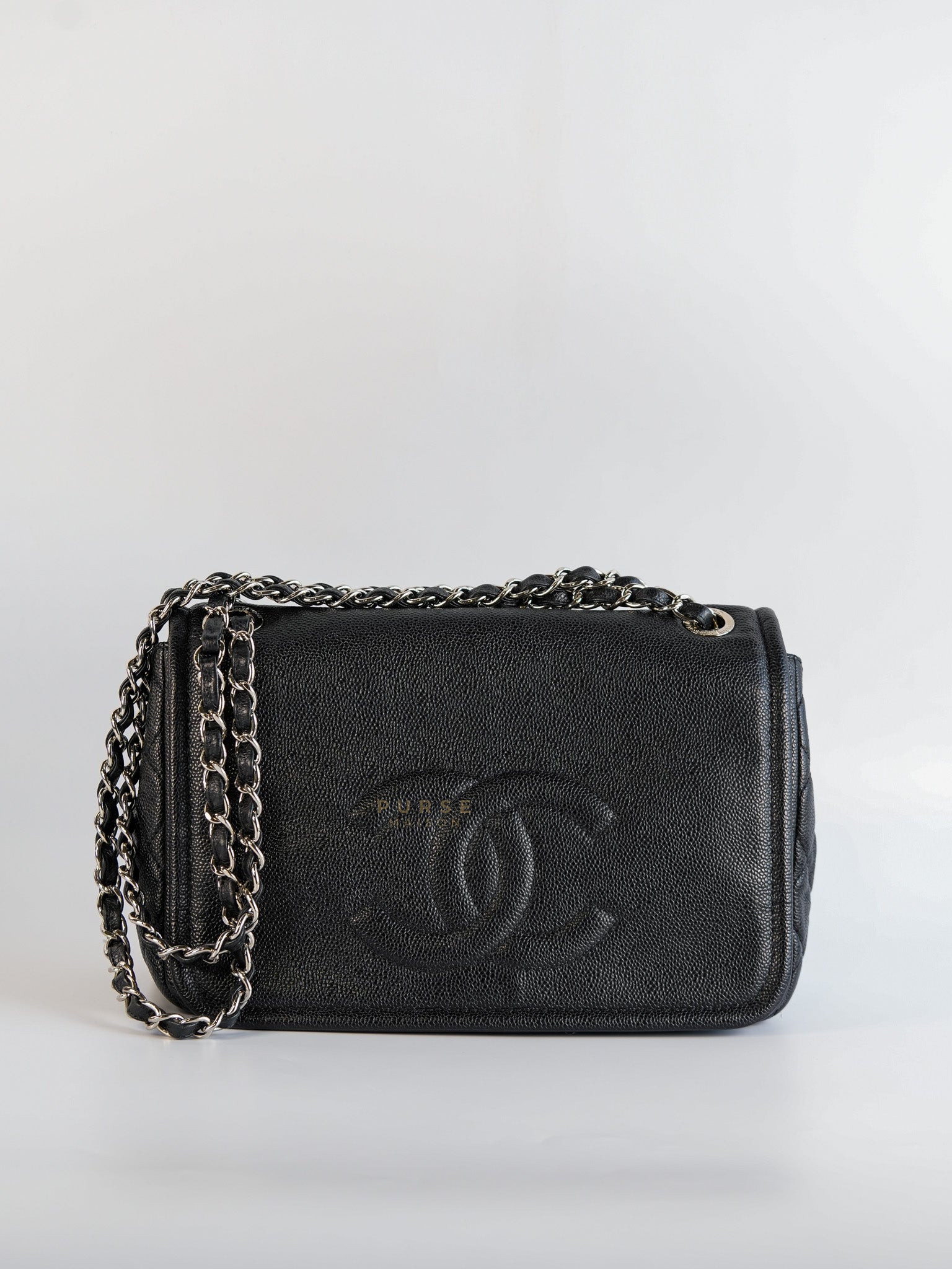 Timeless Flap Jumbo in Caviar Leather and Silver Hardware Series 15 | Purse Maison Luxury Bags Shop