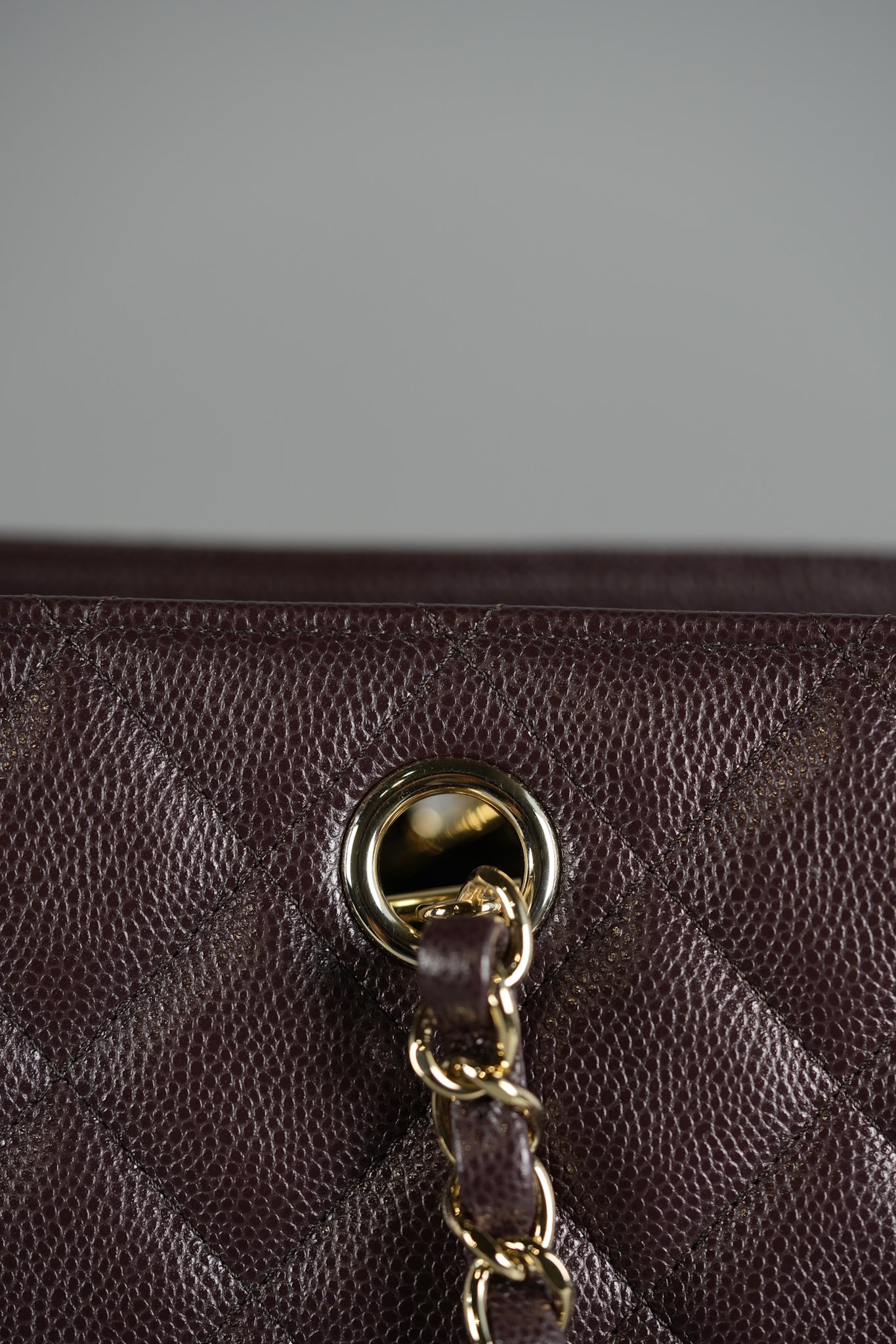 Timeless Shopping Tote Bag in Purple Caviar Leather & Light Gold Hardware (Microchip) | Purse Maison Luxury Bags Shop