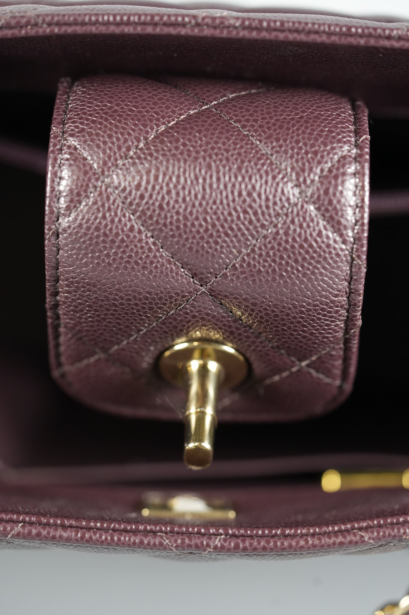 Timeless Shopping Tote Bag in Purple Caviar Leather & Light Gold Hardware (Microchip) | Purse Maison Luxury Bags Shop