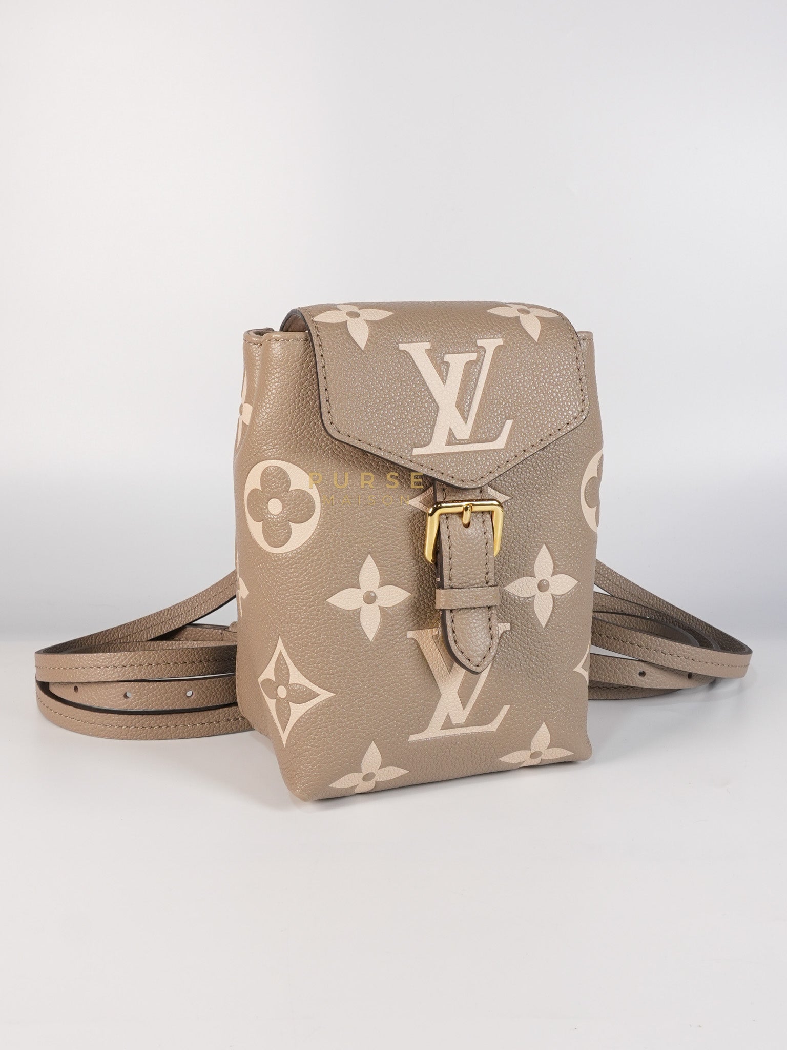 Tiny Backpack in Bicolor Monogram Empreinte Leather (Microchip) | Purse Maison Luxury Bags Shop