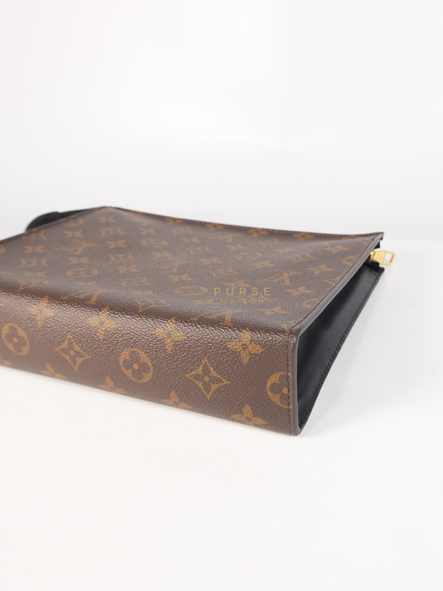 Toiletry Pouch in Monogram Canvas and Black Leather (Microchip) | Purse Maison Luxury Bags Shop