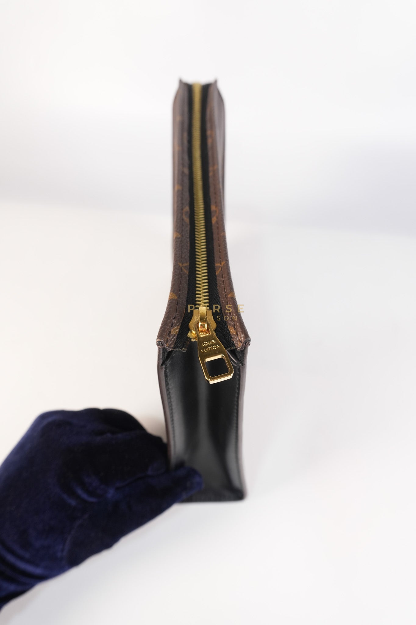 Toiletry Pouch in Monogram Canvas and Black Leather (Microchip) | Purse Maison Luxury Bags Shop