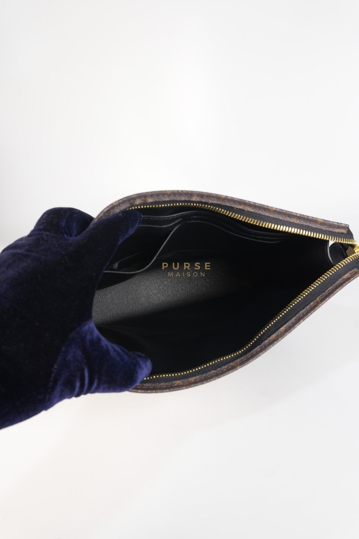 Toiletry Pouch in Monogram Canvas and Black Leather (Microchip) | Purse Maison Luxury Bags Shop
