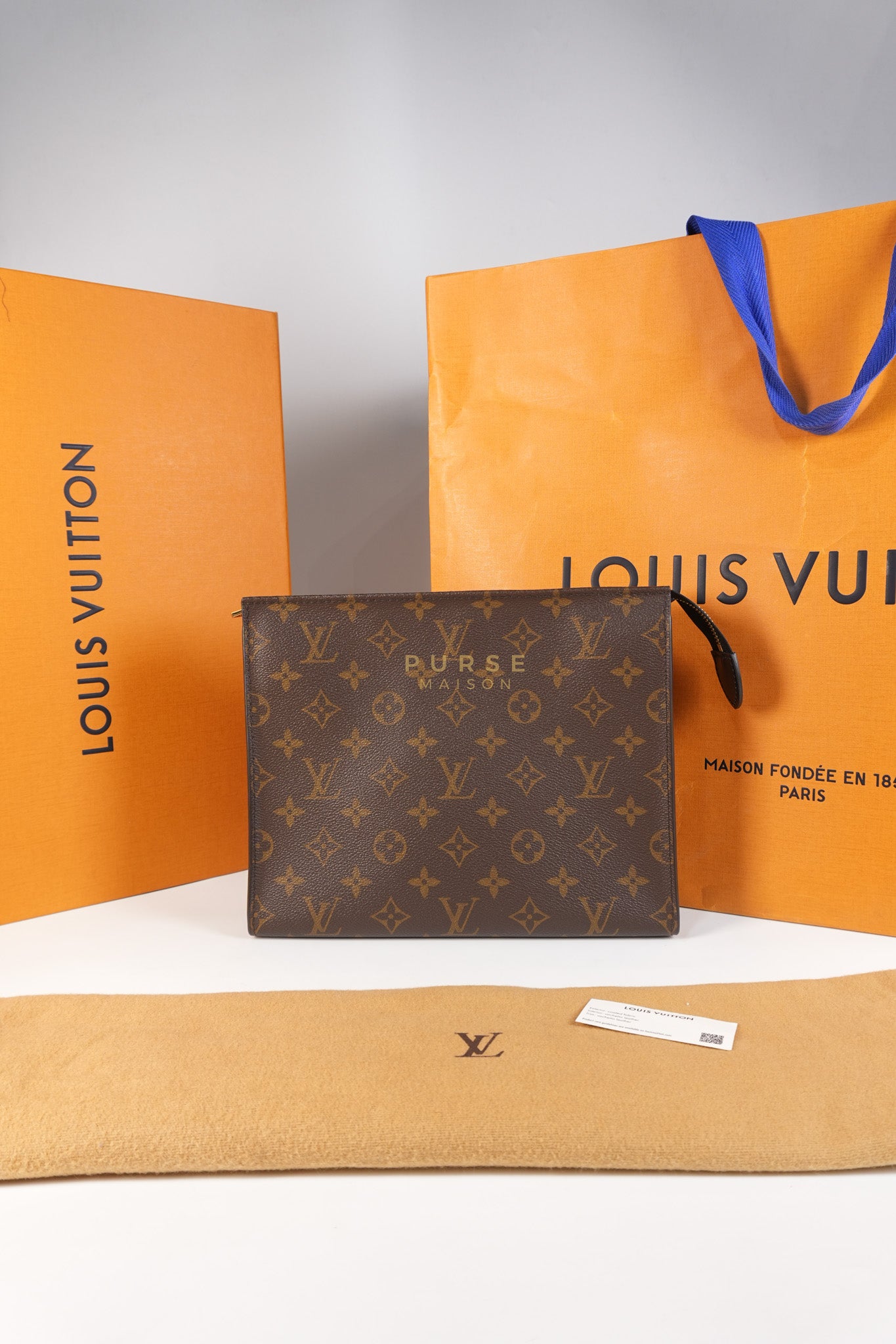 Toiletry Pouch in Monogram Canvas and Black Leather (Microchip) | Purse Maison Luxury Bags Shop