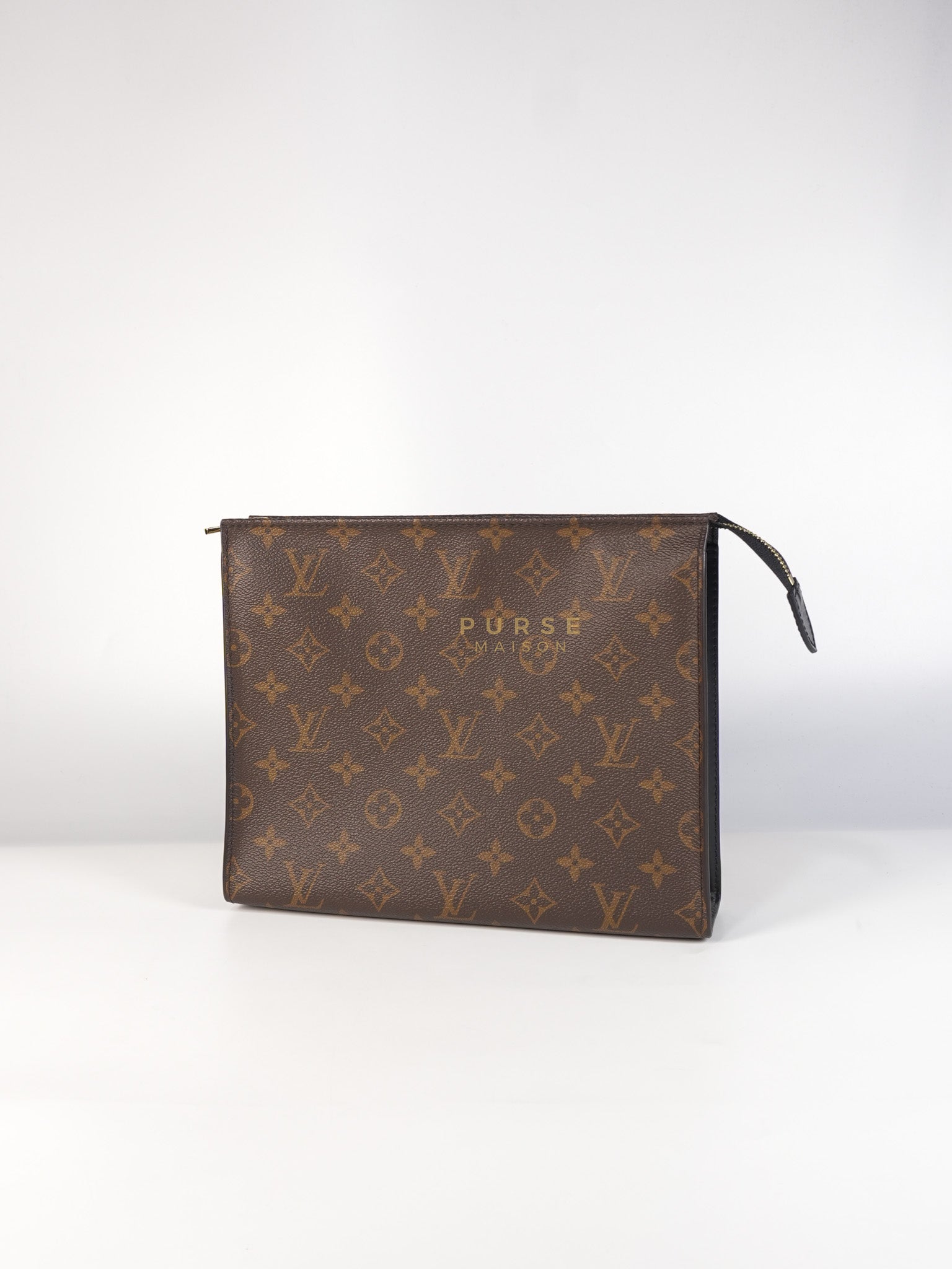 Toiletry Pouch in Monogram Canvas and Black Leather (Microchip) | Purse Maison Luxury Bags Shop