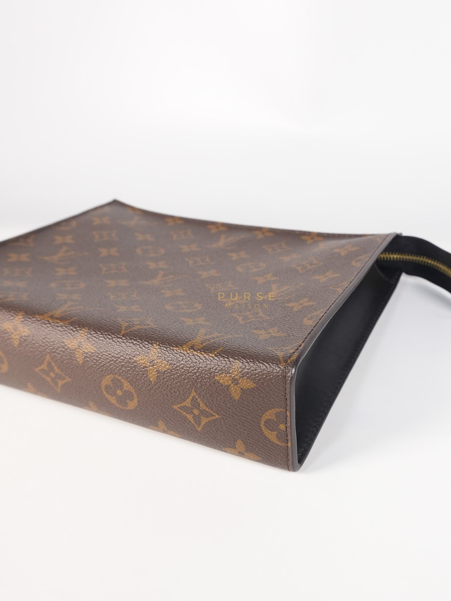 Toiletry Pouch in Monogram Canvas and Black Leather (Microchip) | Purse Maison Luxury Bags Shop