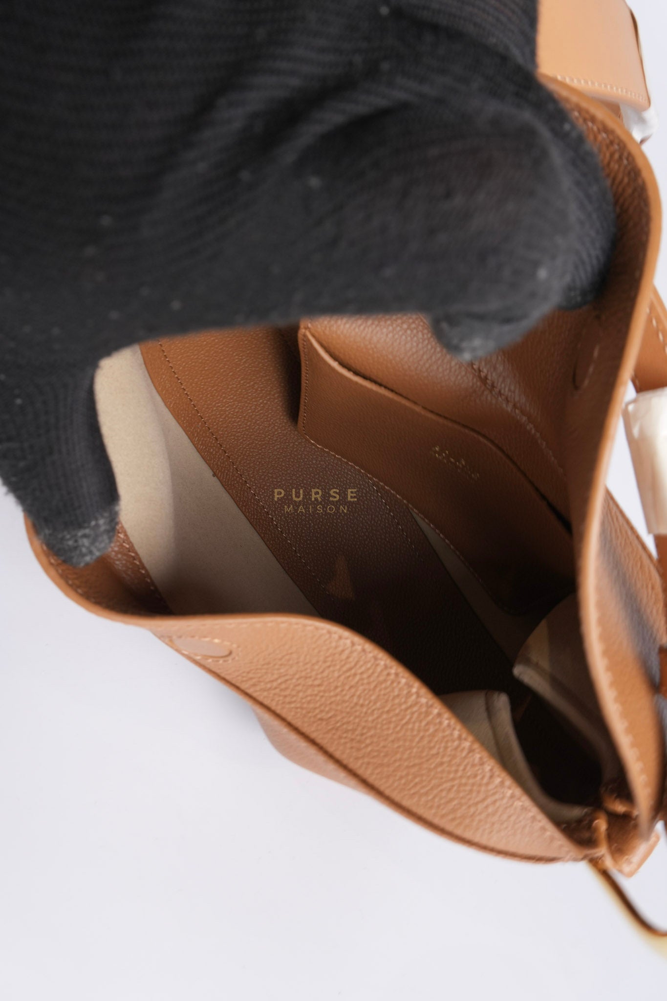 Tonca Duo Bag In Camel Graine Leather | Purse Maison Luxury Bags Shop