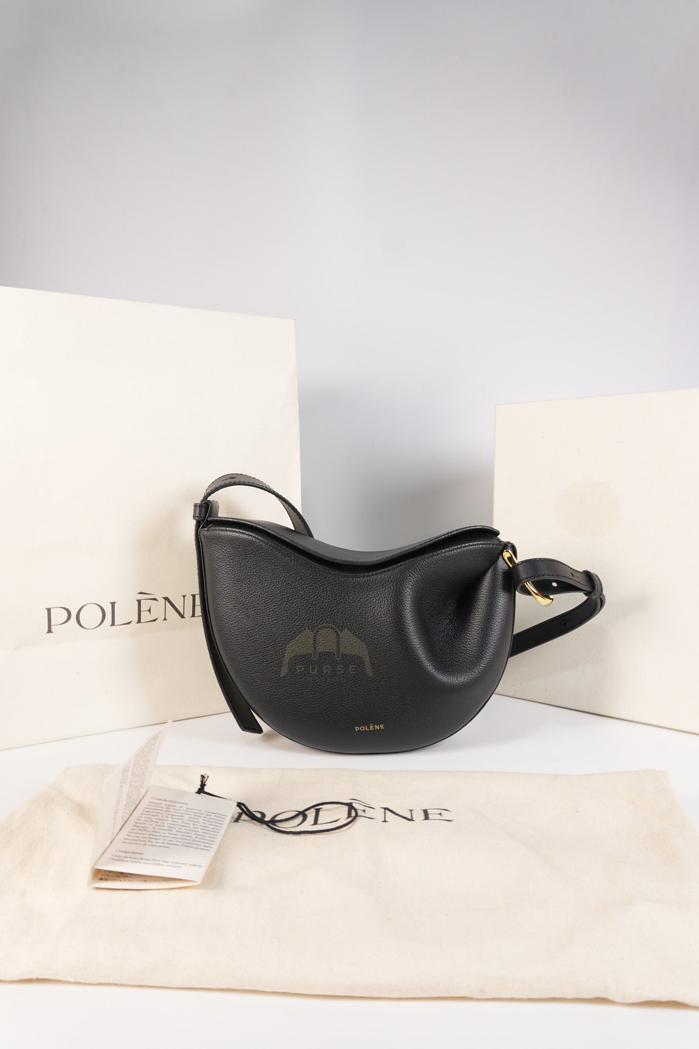 Tonca Monochrome Noir in Graine Leather | Purse Maison Luxury Bags Shop