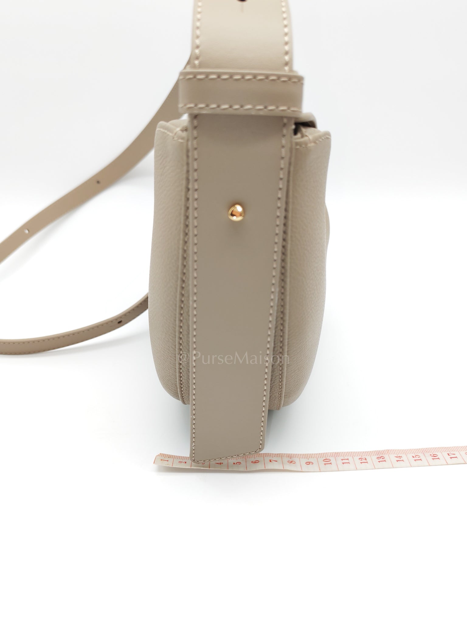 Tonca Taupe in Grained Calfskin Leather Crossbody Bag | Purse Maison Luxury Bags Shop