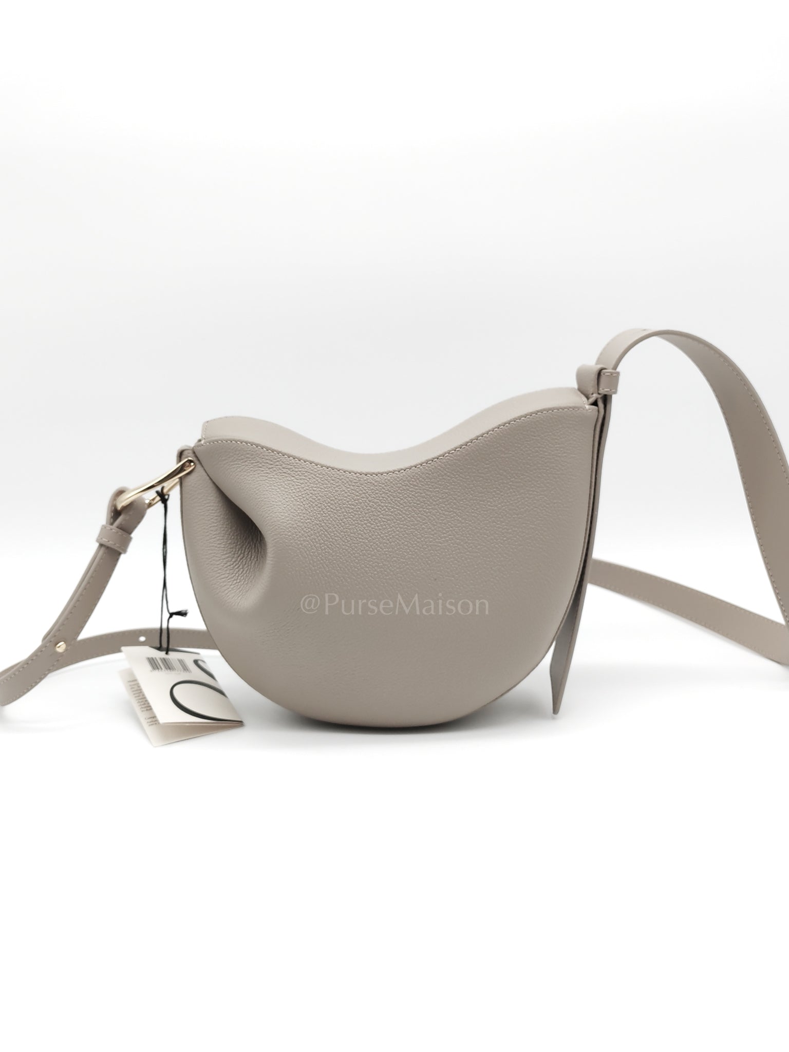 Tonca Taupe in Grained Calfskin Leather Crossbody Bag | Purse Maison Luxury Bags Shop