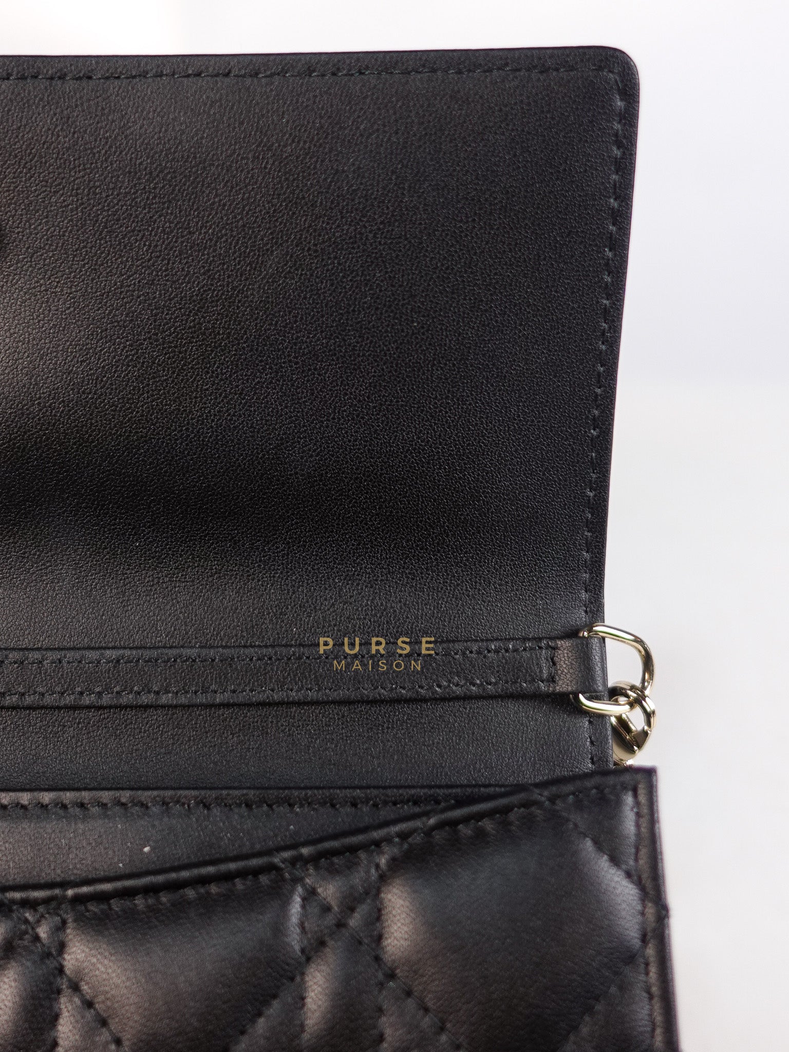 Top Handle Lady Dior Phone Pouch in Black Lambskin Cannage Leather | Purse Maison Luxury Bags Shop