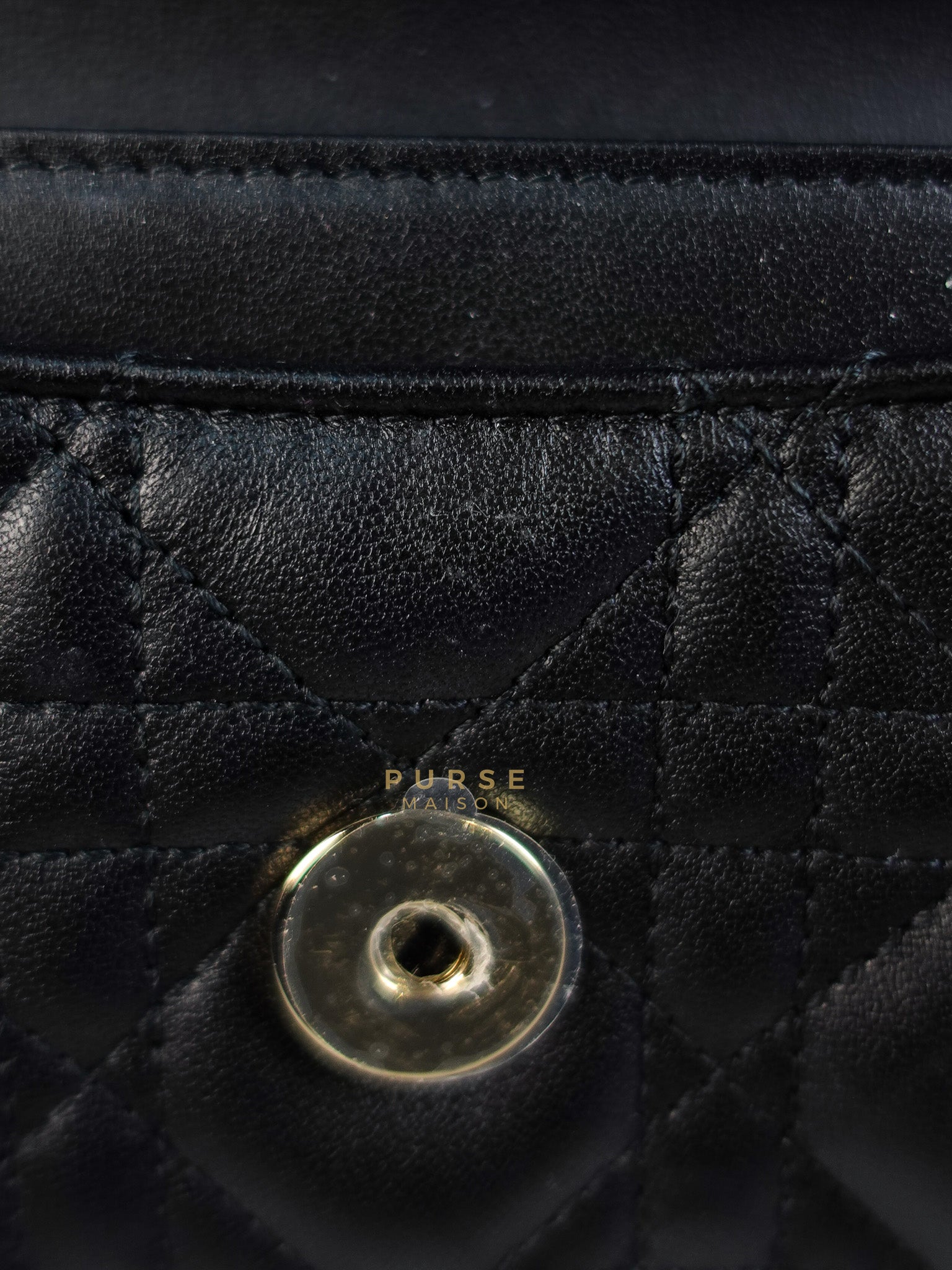 Top Handle Lady Dior Phone Pouch in Black Lambskin Cannage Leather | Purse Maison Luxury Bags Shop