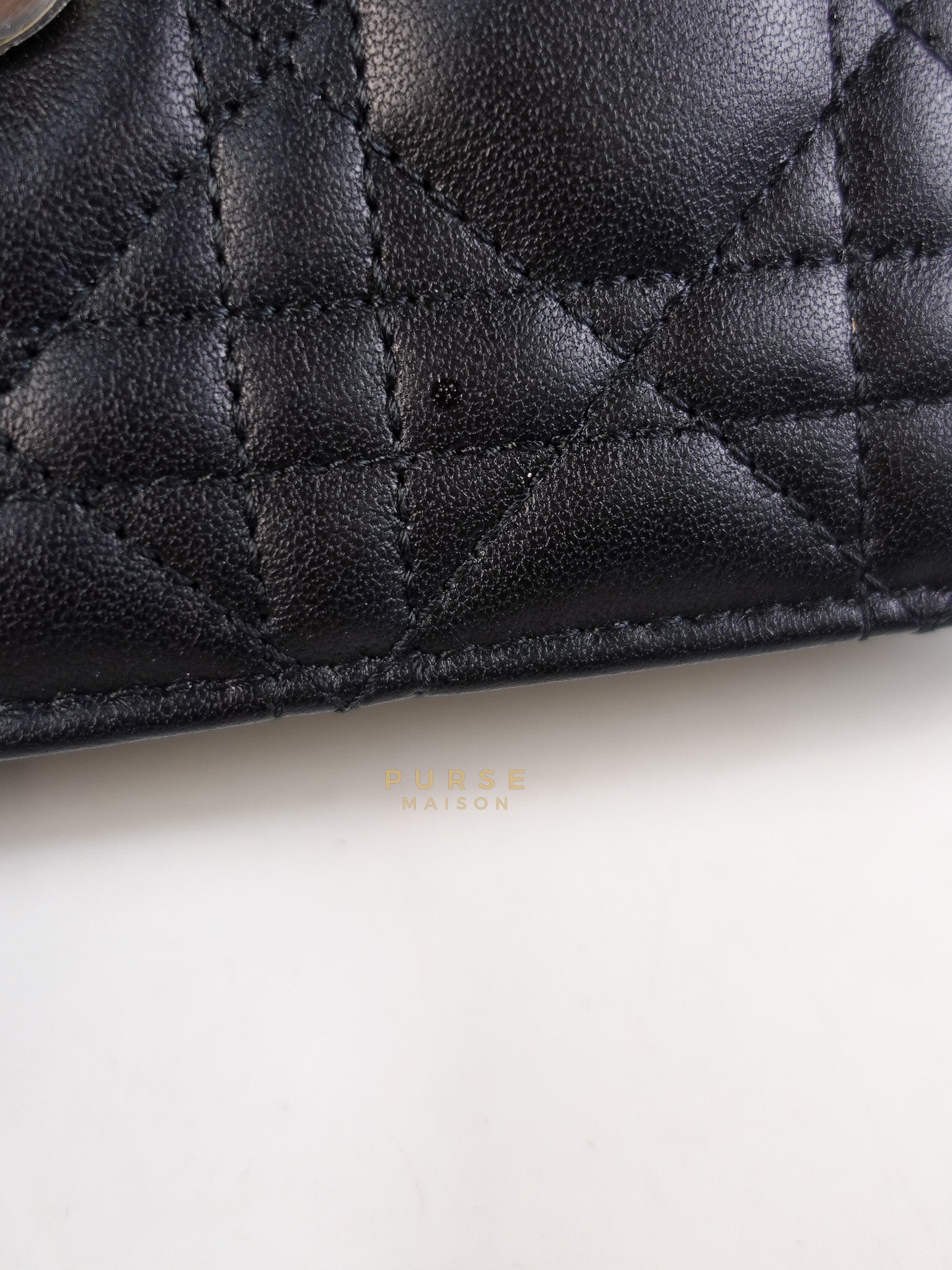 Top Handle Lady Dior Phone Pouch in Black Lambskin Cannage Leather | Purse Maison Luxury Bags Shop