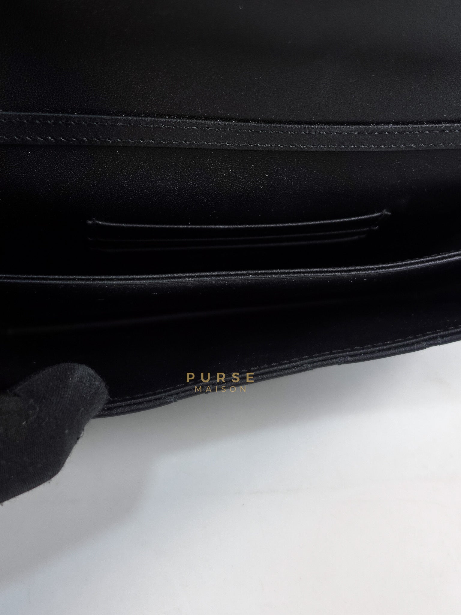 Top Handle Lady Dior Phone Pouch in Black Lambskin Cannage Leather | Purse Maison Luxury Bags Shop