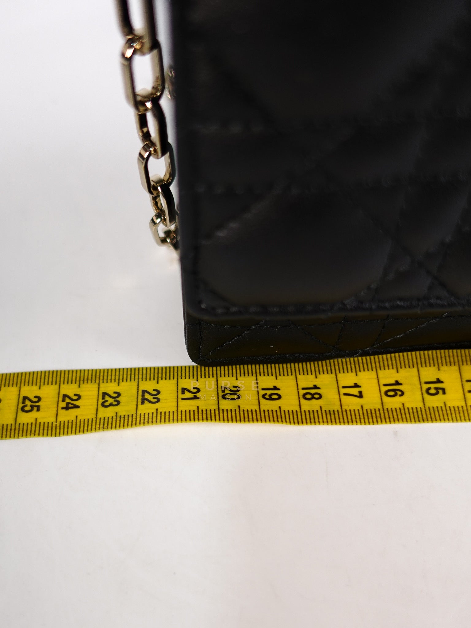 Top Handle Lady Dior Phone Pouch in Black Lambskin Cannage Leather | Purse Maison Luxury Bags Shop