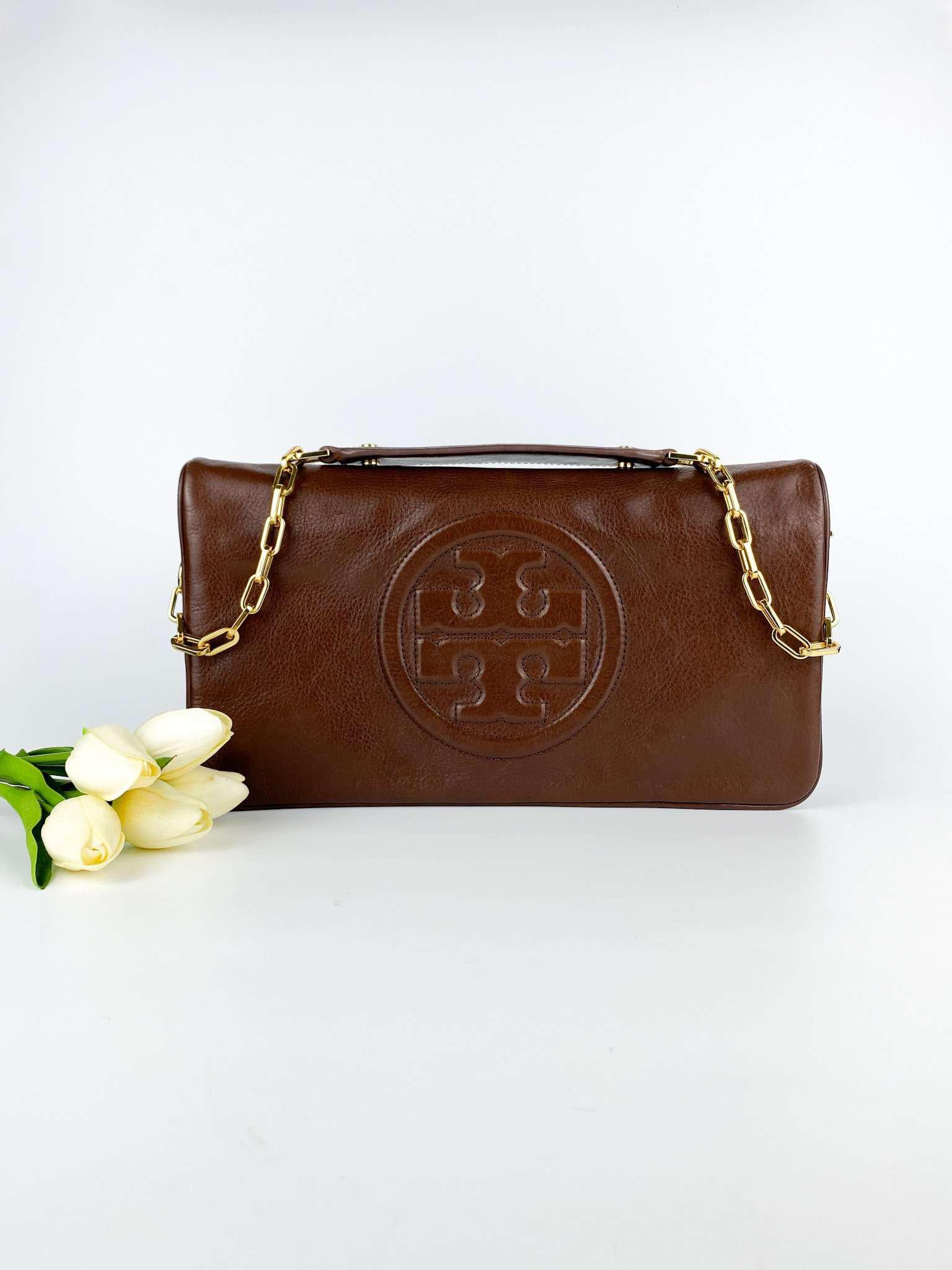 Tory burch tan discount clutch