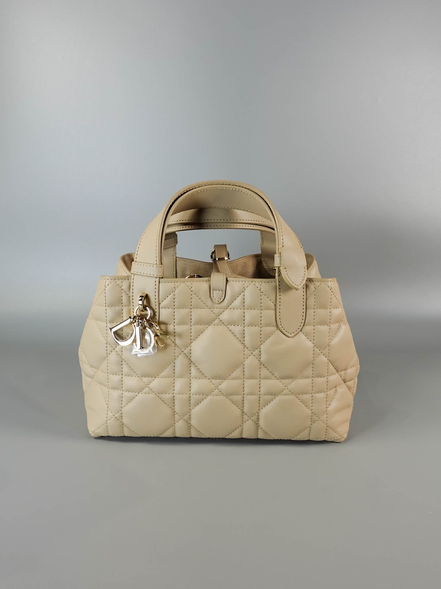 Toujours Small Beige Macrocannage Quilt Calfskin Leather | Purse Maison Luxury Bags Shop