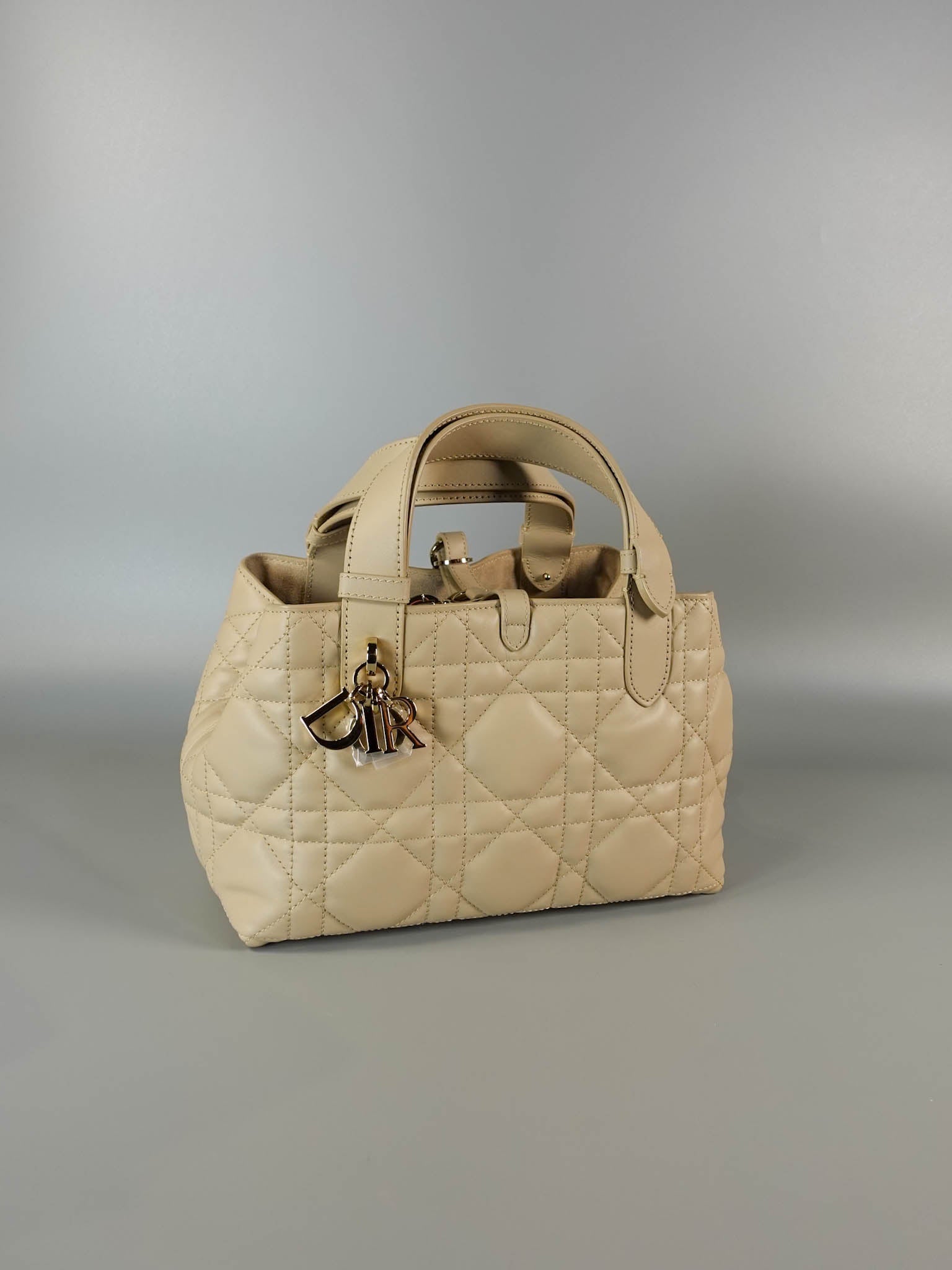 Toujours Small Beige Macrocannage Quilt Calfskin Leather | Purse Maison Luxury Bags Shop