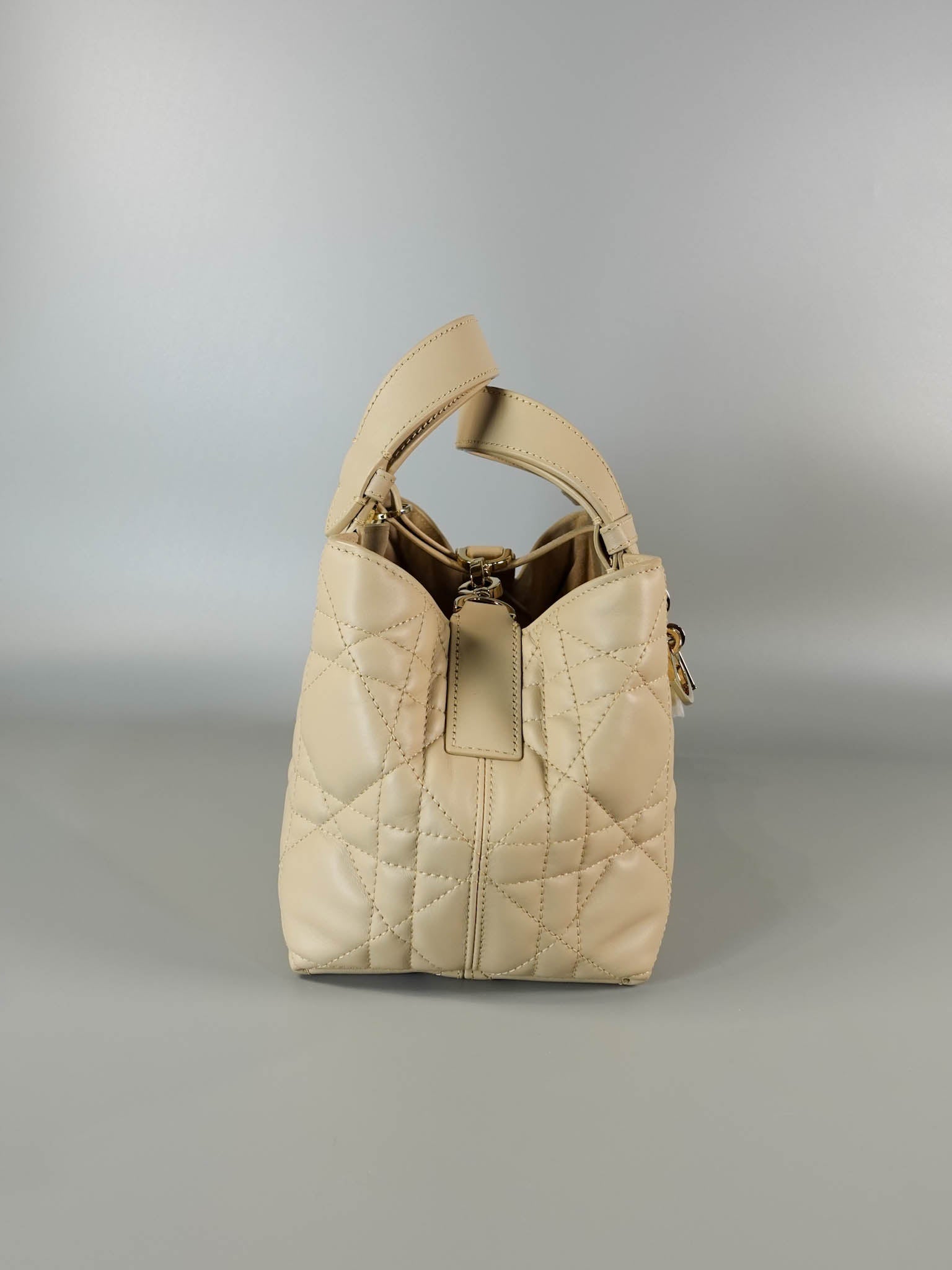 Toujours Small Beige Macrocannage Quilt Calfskin Leather | Purse Maison Luxury Bags Shop