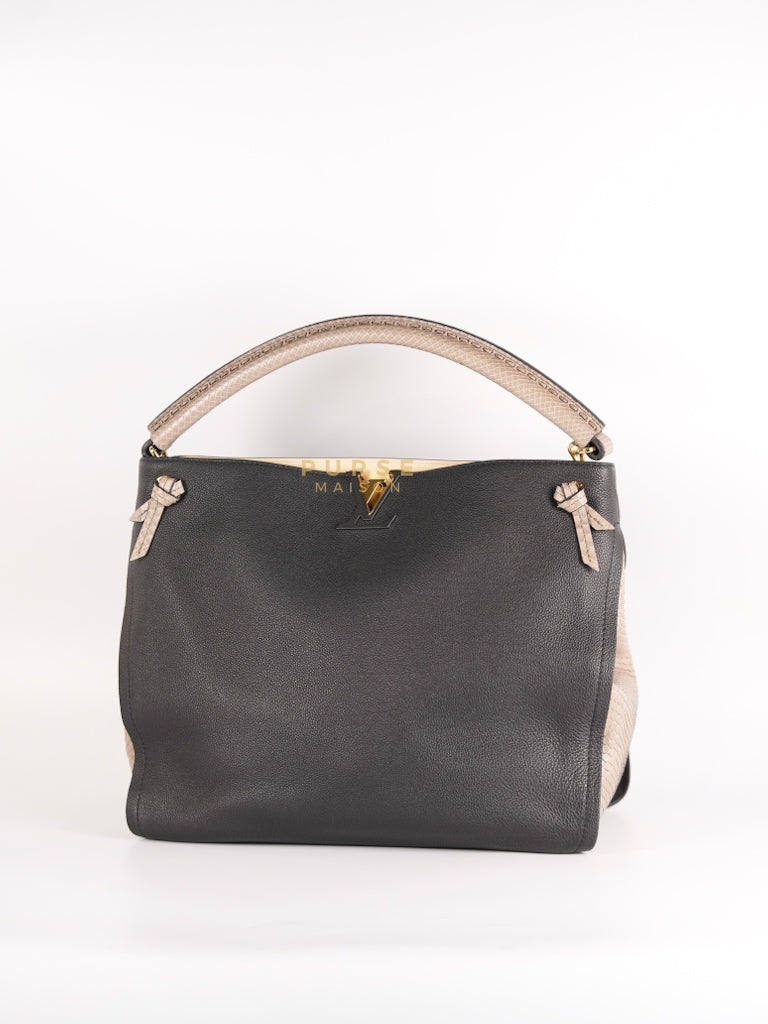 Tournon Black Snake Skin Handle Taurillon Leather (Date Code: AH2195) | Purse Maison Luxury Bags Shop