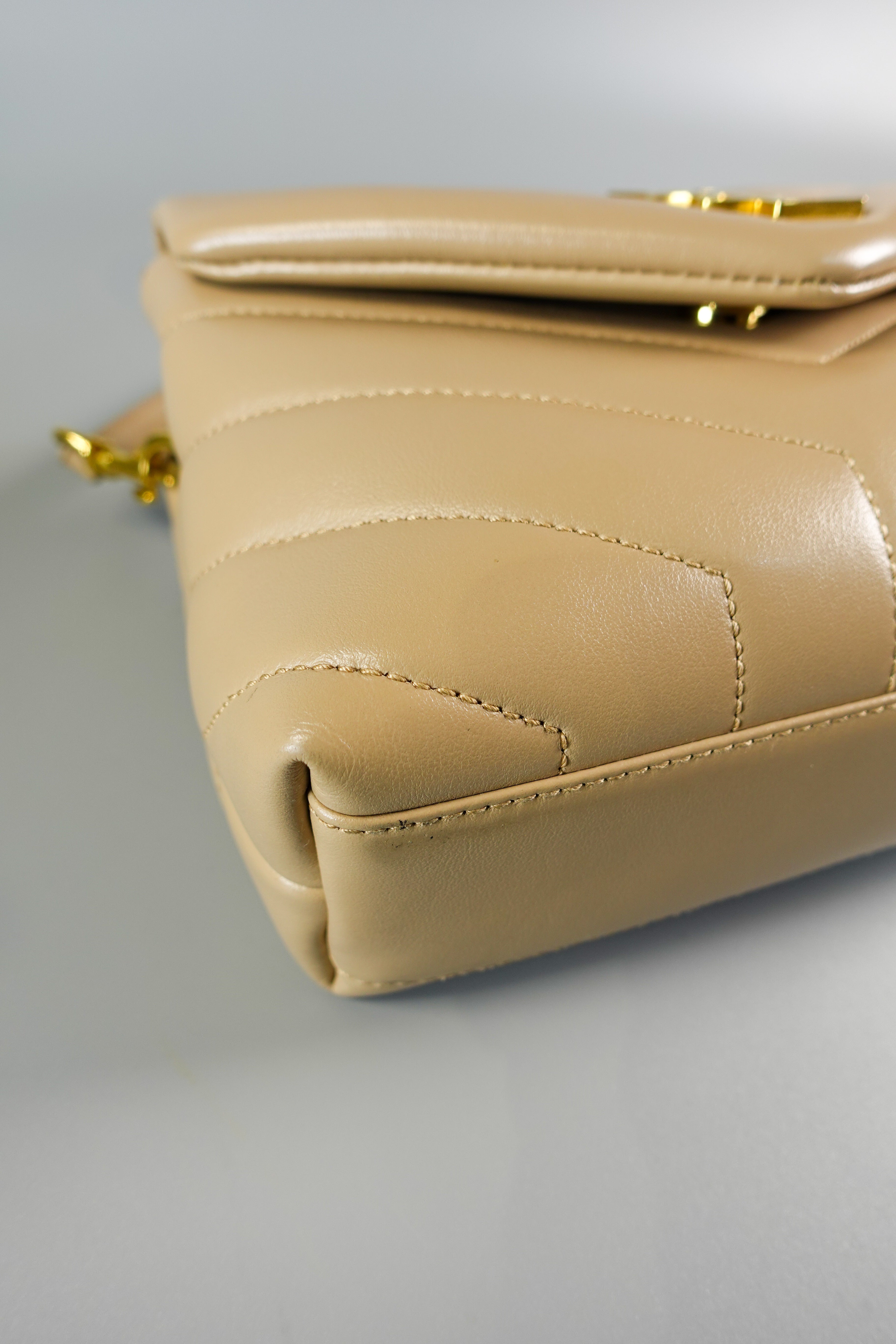 Toy LouLou in Matellase Y Beige Leather and Gold Hardware | Purse Maison Luxury Bags Shop