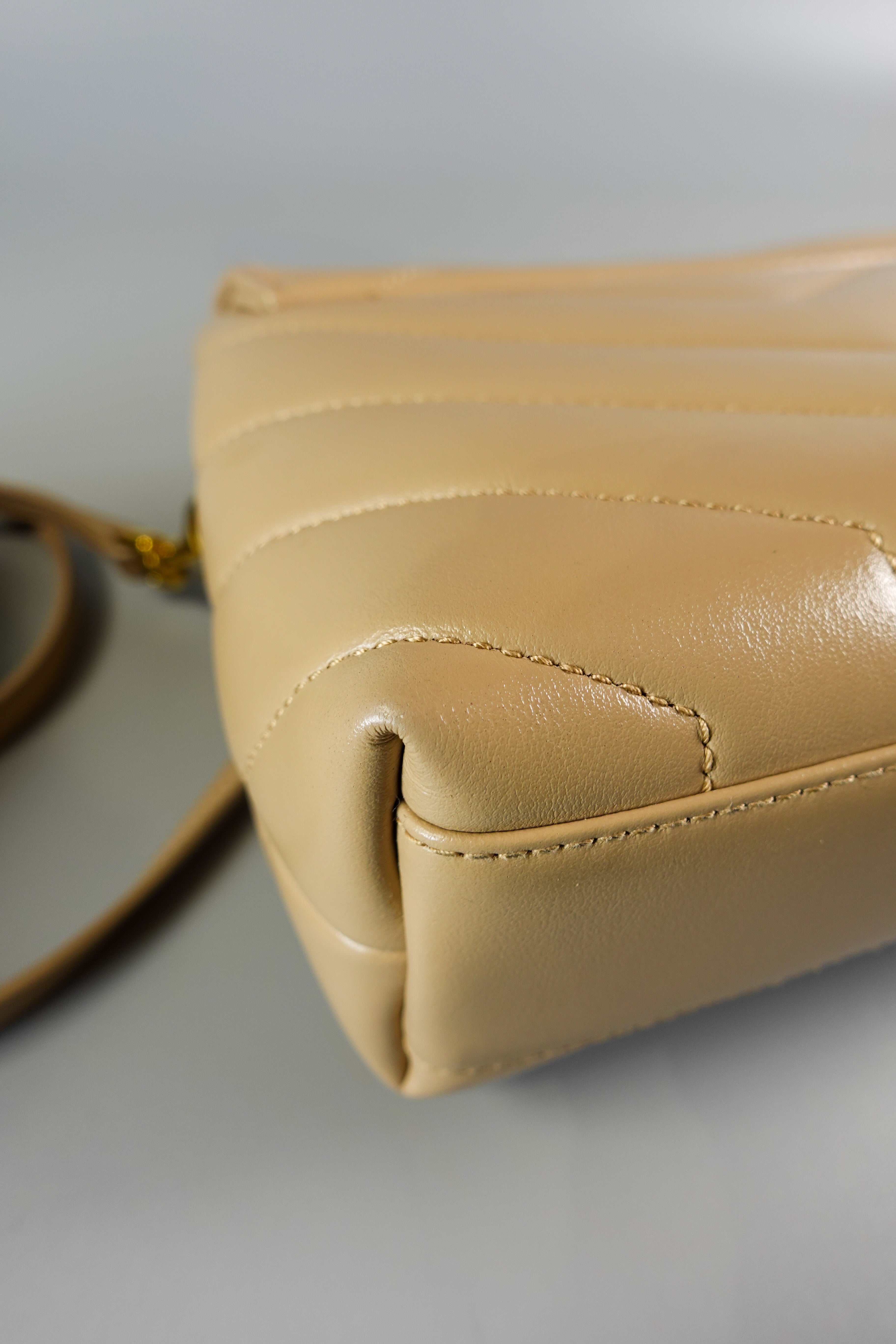 Toy LouLou in Matellase Y Beige Leather and Gold Hardware | Purse Maison Luxury Bags Shop